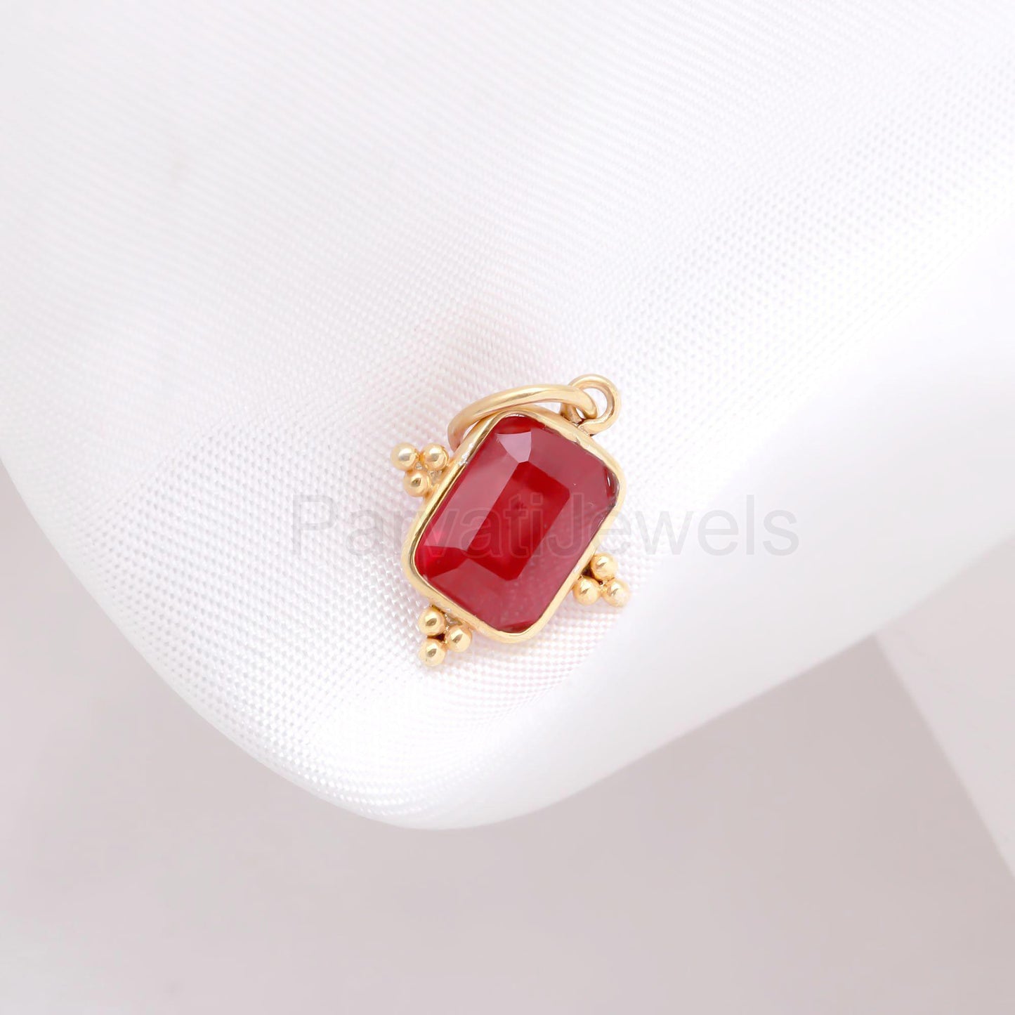 AA Ruby Gemstone Charm, 18K Solid Gold Charm, Ruby Solid Gold Charm, Handmade Gold Charm, July Birthstone Charm, Charm Pendant, Gift For Her