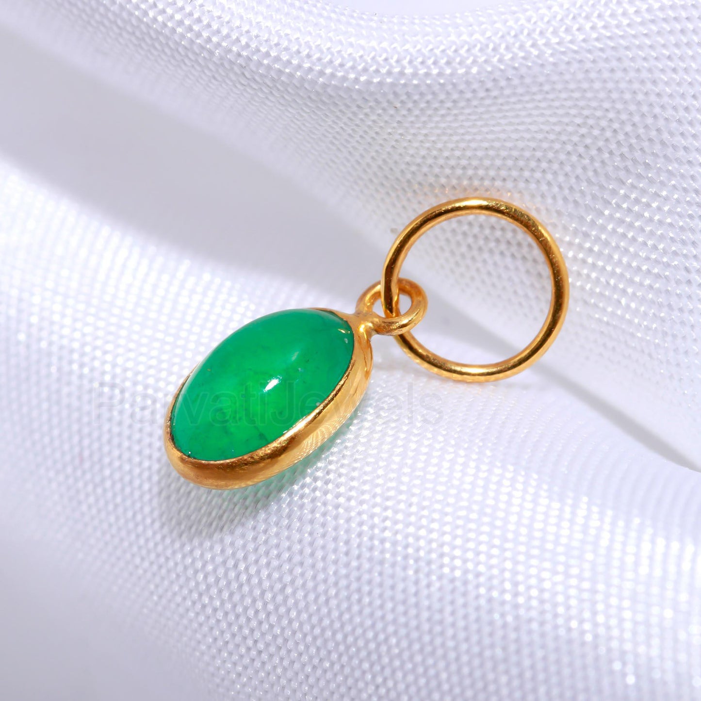 Emerald Charm, 18k Solid Gold Charm, Natural Emerald Charm, Gold Charm, Charm Pendant, Charm Necklace, Handmade Gold Charm, Gift For Her