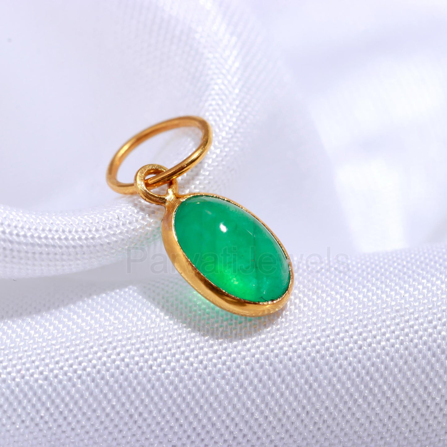 Emerald Charm, 18k Solid Gold Charm, Natural Emerald Charm, Gold Charm, Charm Pendant, Charm Necklace, Handmade Gold Charm, Gift For Her