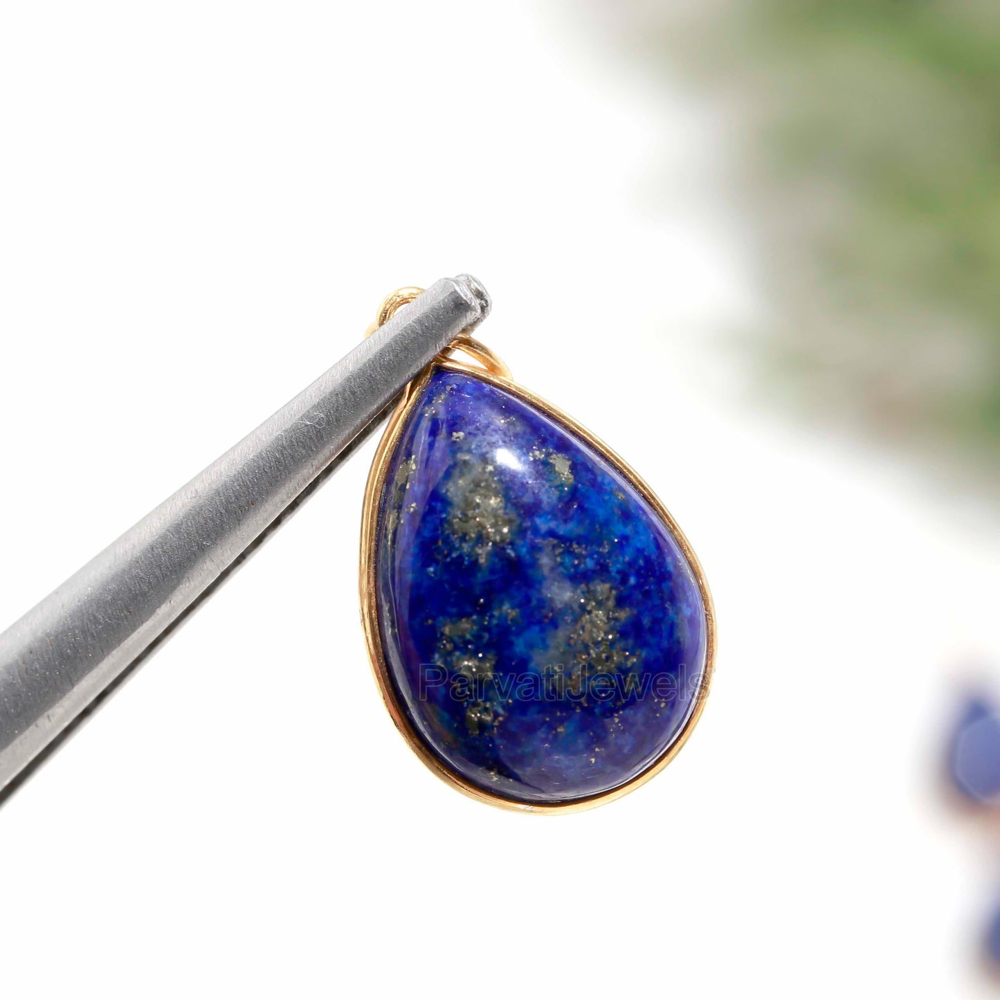 Natural Lapis Lazuli Charm, Solid 18k Gold Charm, Gold Charms, Blue Lapis Charm Pendant, Gold Charm Necklace, Handmade Gold Charms Pendant (Copy)