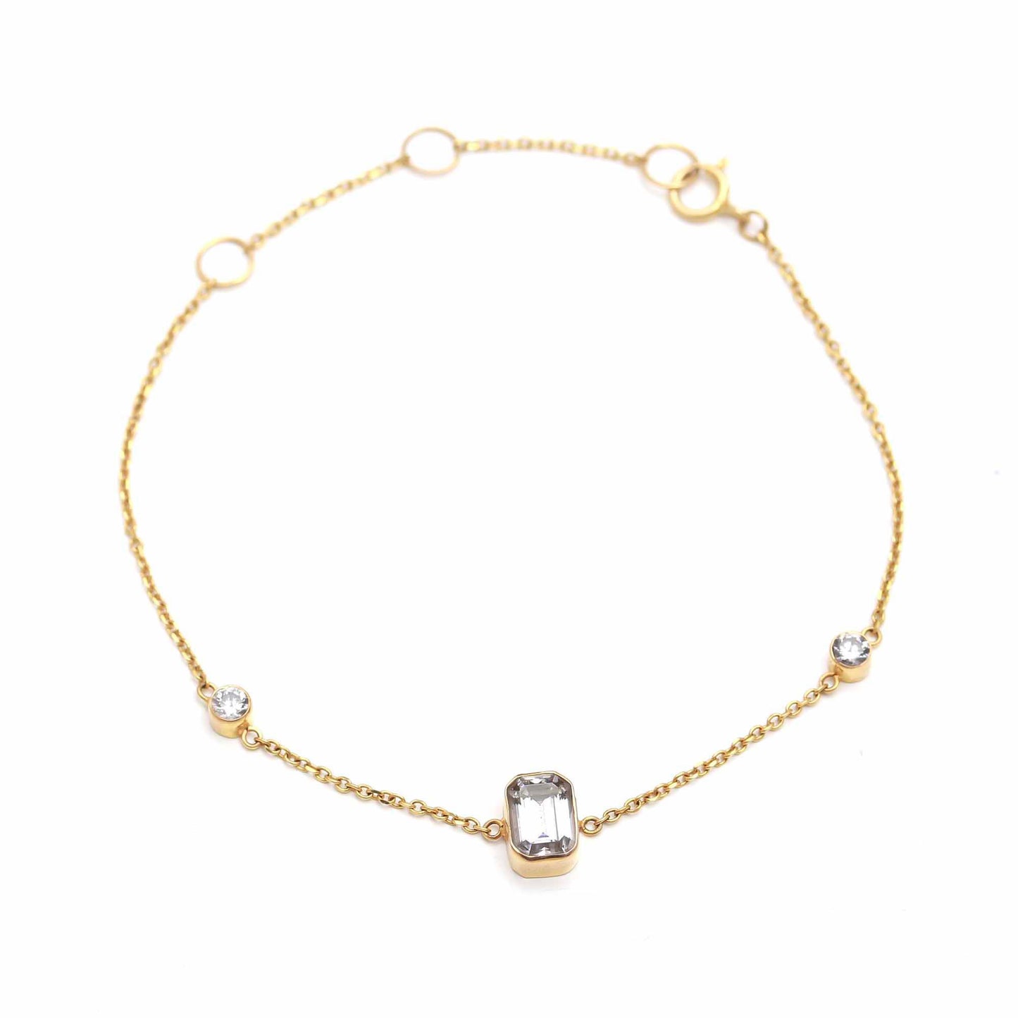 Natural Moissanite Bracelets, 18k Solid Gold Bracelets, Handmade Gold Bracelets, Gold Bracelets, Wedding Gift for Wife, Moissanite Bracelets