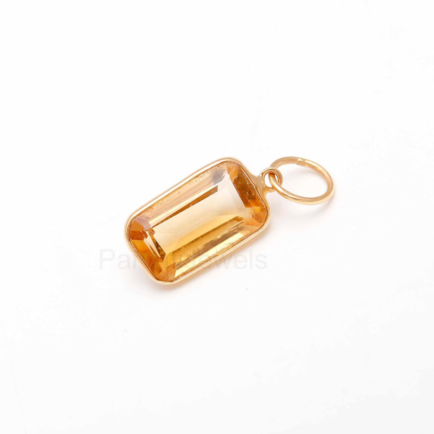 Natural Citrine Charm, 18k Solid Gold Charm, Natural Citrine Gold Charm, Gold Charm, Charm Pendant, Charm Necklace, Handmade Gold Charm