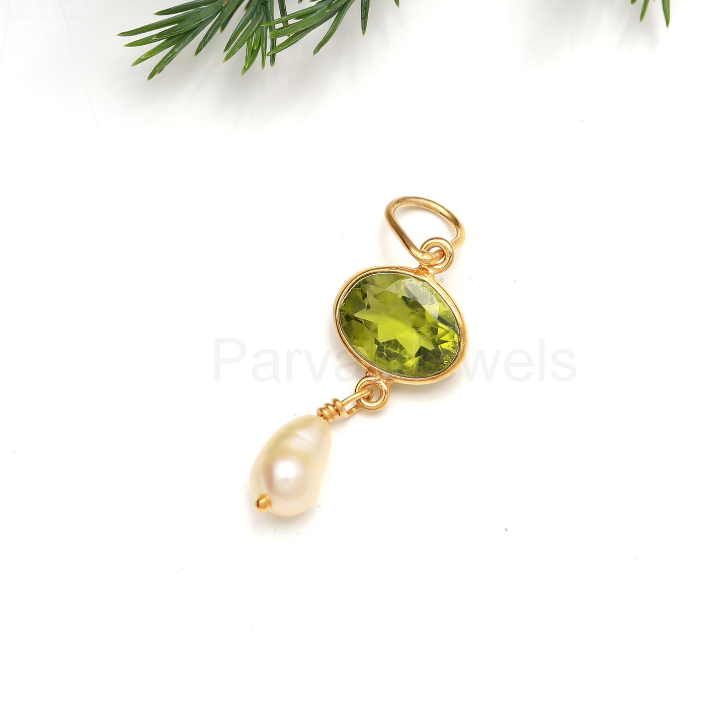 AA Peridot Charm, Solid 14k & 18k Gold Charm, Peridot Oval Charm, Gold Charm Pendant, Charm Necklace, Handmade Gold Charm, Charm Pendant