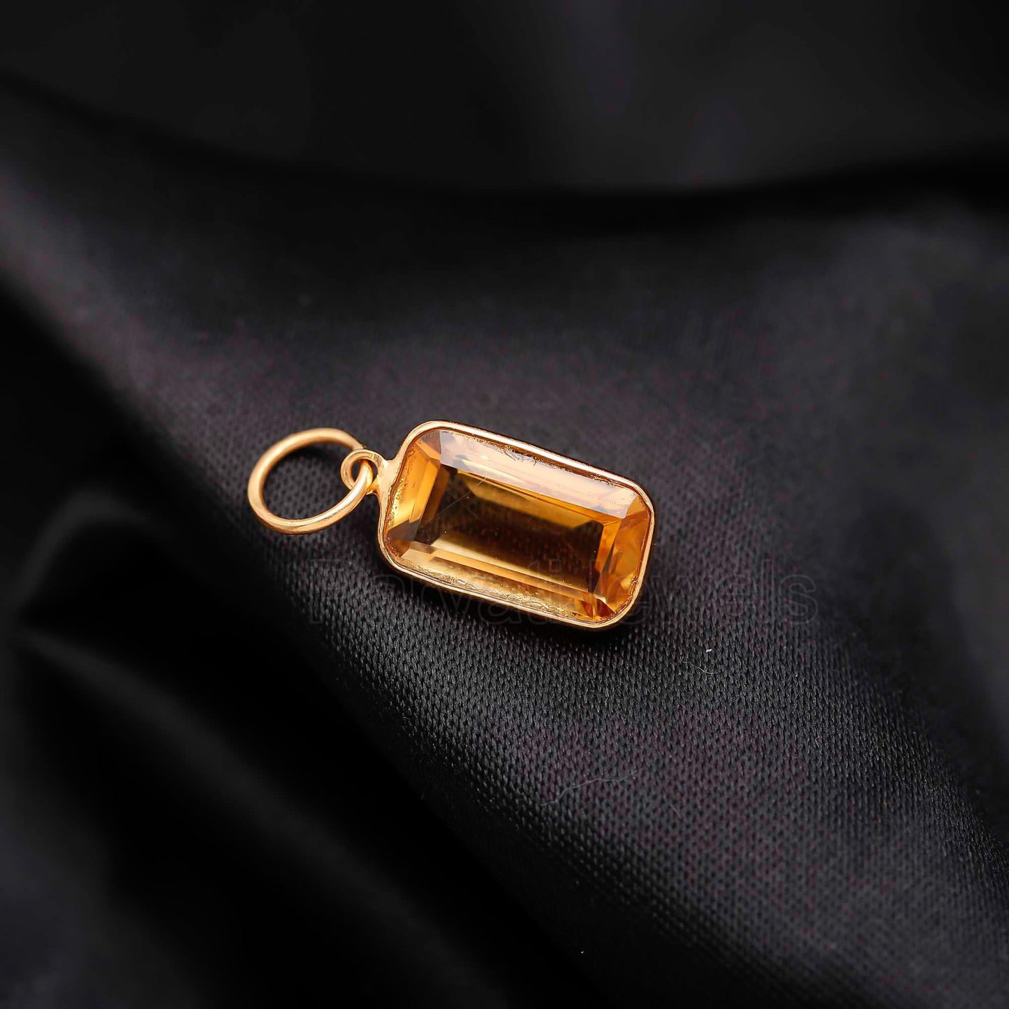 Natural Citrine Charm, 18k Solid Gold Charm, Natural Citrine Gold Charm, Gold Charm, Charm Pendant, Charm Necklace, Handmade Gold Charm