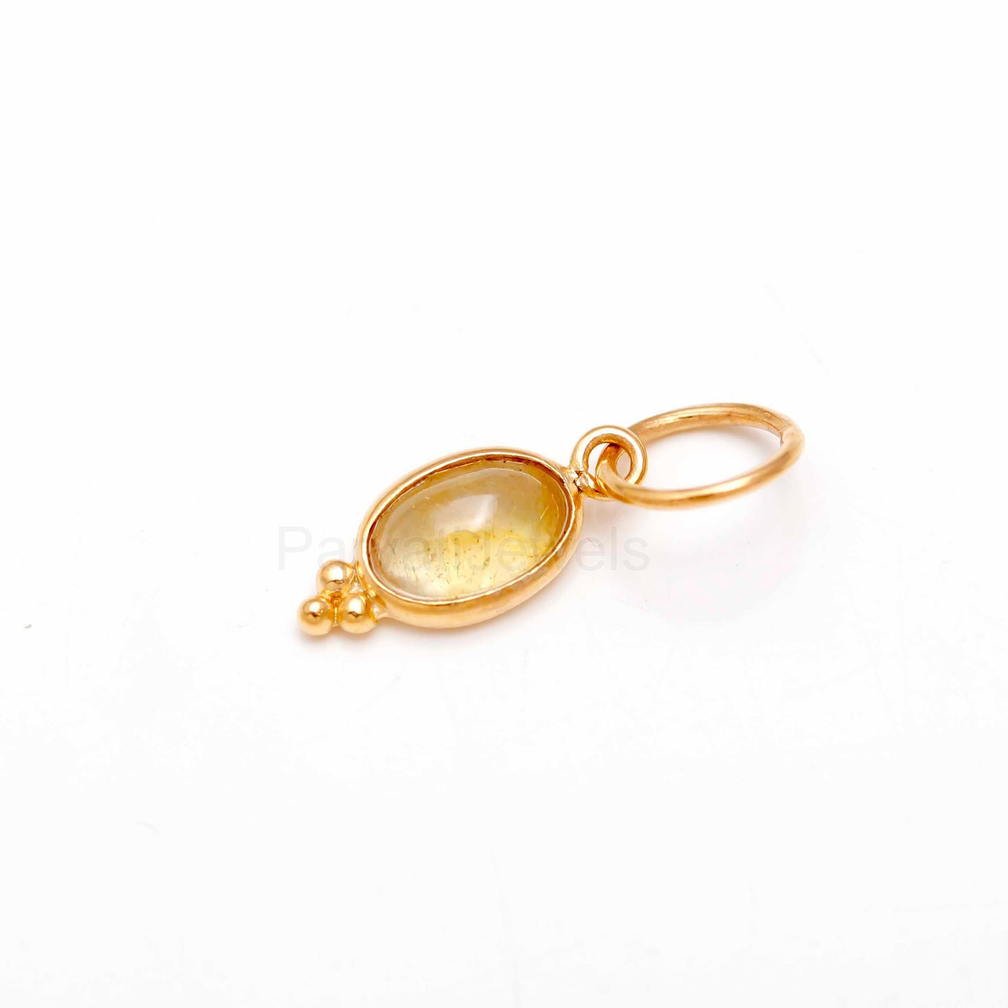 Natural Yellow Sapphire Charm, Solid 18k Gold Charm, Gold Charm, Sapphire Charm Pendant, Gold Charm Necklace, Handmade Gold Charm Pendant
