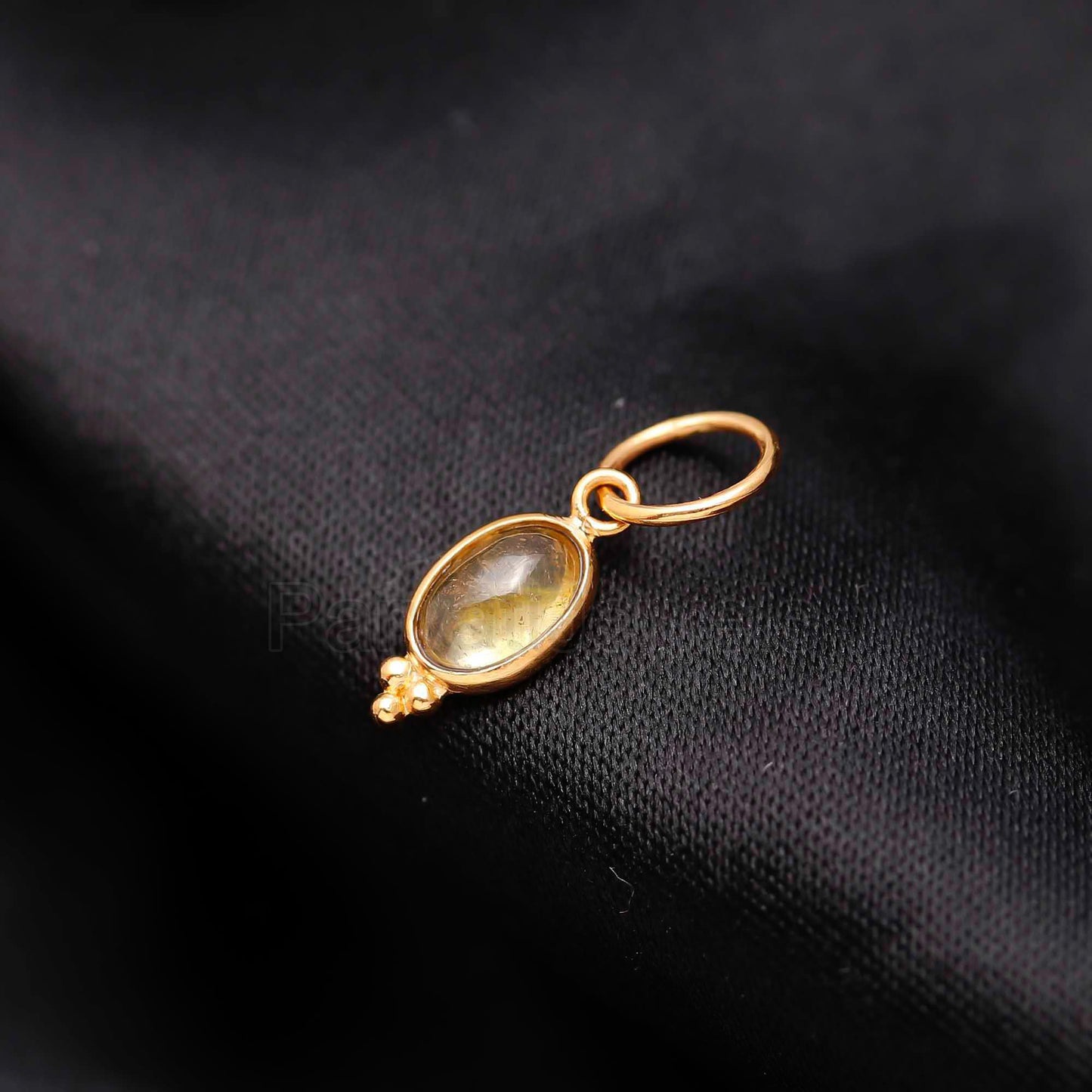 Natural Yellow Sapphire Charm, Solid 18k Gold Charm, Gold Charm, Sapphire Charm Pendant, Gold Charm Necklace, Handmade Gold Charm Pendant