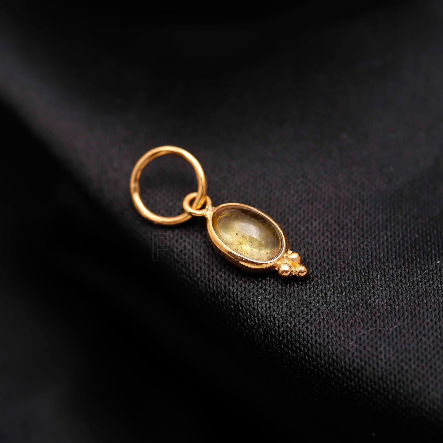 Natural Yellow Sapphire Charm, Solid 18k Gold Charm, Gold Charm, Sapphire Charm Pendant, Gold Charm Necklace, Handmade Gold Charm Pendant