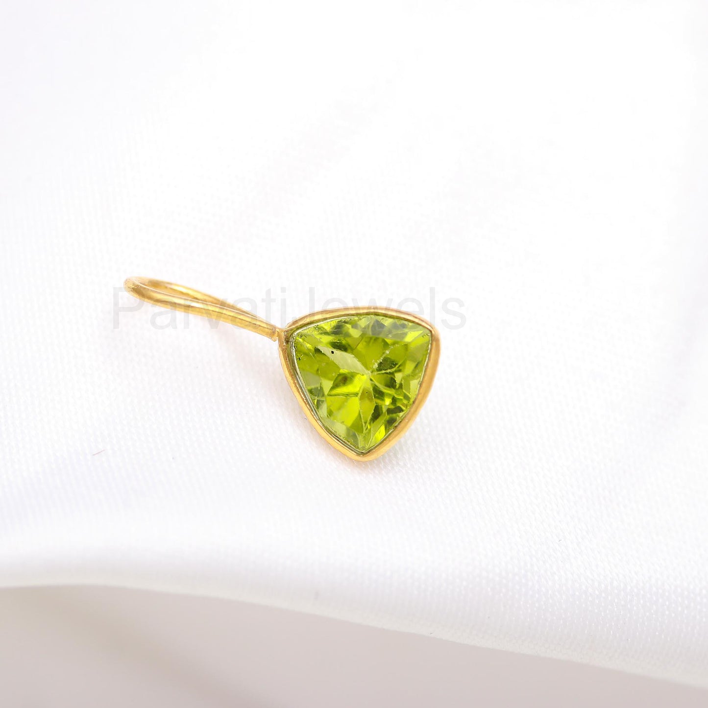 Natural Peridot Charm, Solid 18k Gold Charm, Peridot Gold Charm, August Charm Pendant, Charm Necklace, Handmade Gold Charm