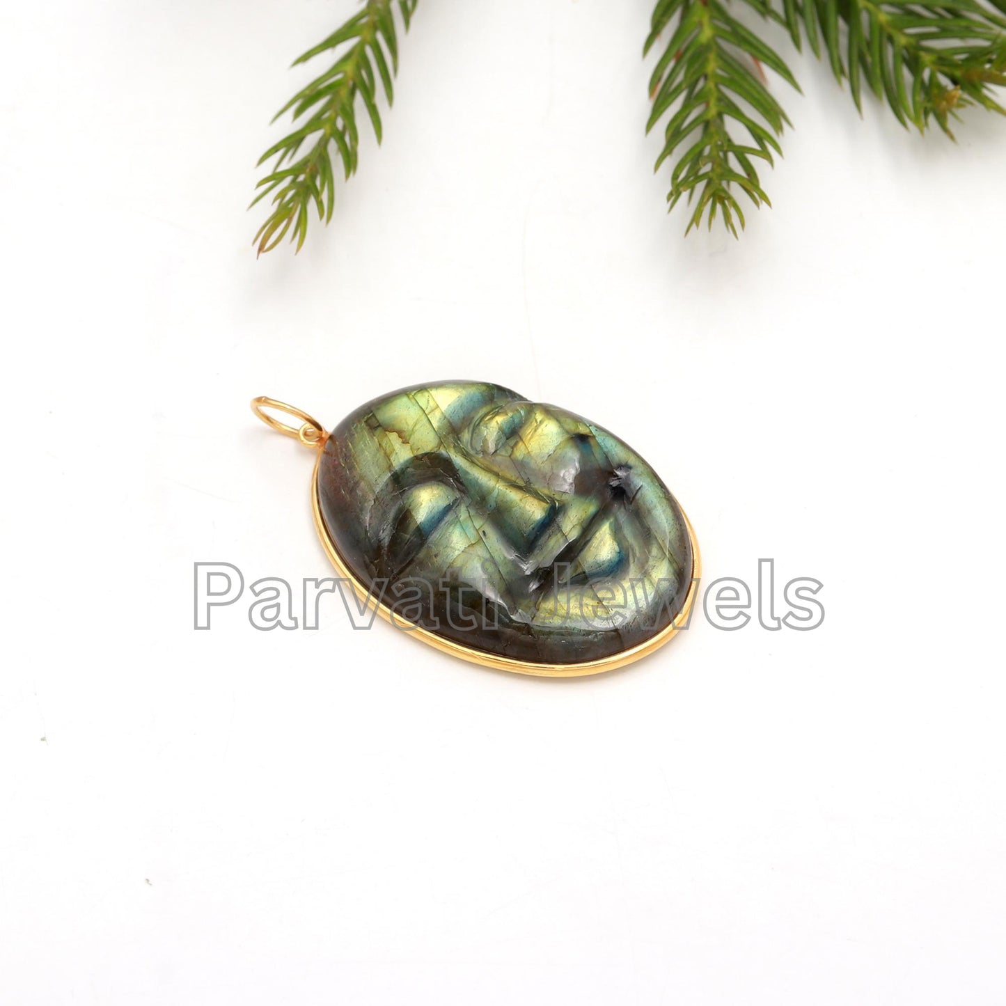 Natural Face Carving Labradorite Charm, Labradorite 18k Solid Gold Charm, Labradorite Charm, Gold Charm, Handmade Gold Charm, Gift for her,