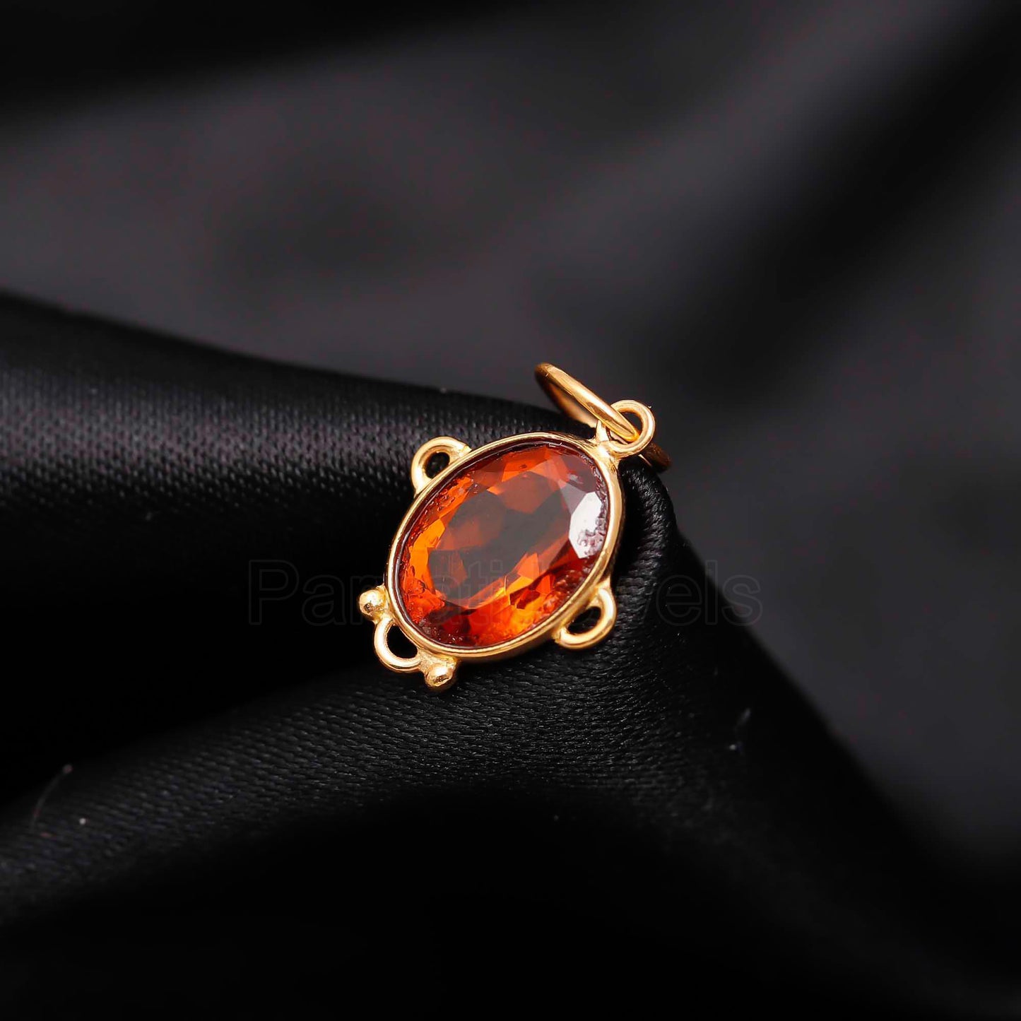 Natural Citrine Oval Charms, Solid 18k Gold Charm, Handmade Gold Charms, Citrine Charms Pendant, Gold Charms, November Birthstone Charms