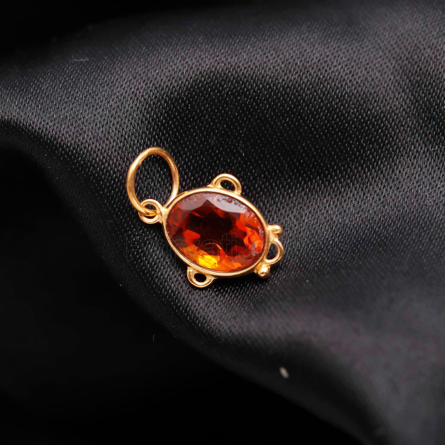 Natural Citrine Oval Charms, Solid 18k Gold Charm, Handmade Gold Charms, Citrine Charms Pendant, Gold Charms, November Birthstone Charms