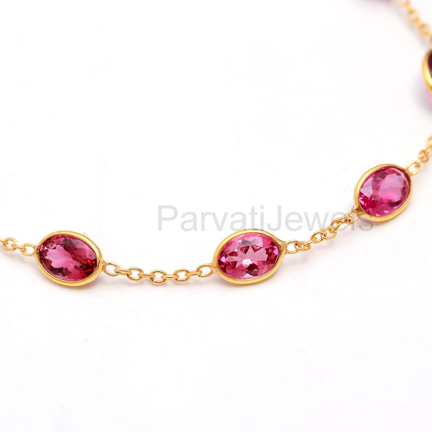 AA Natural Pink Tourmaline Bracelet, 18k Solid Gold Bracelets, Handmade Bracelets, Pink Tourmaline Bracelet, Gold Bracelet, Gift for her