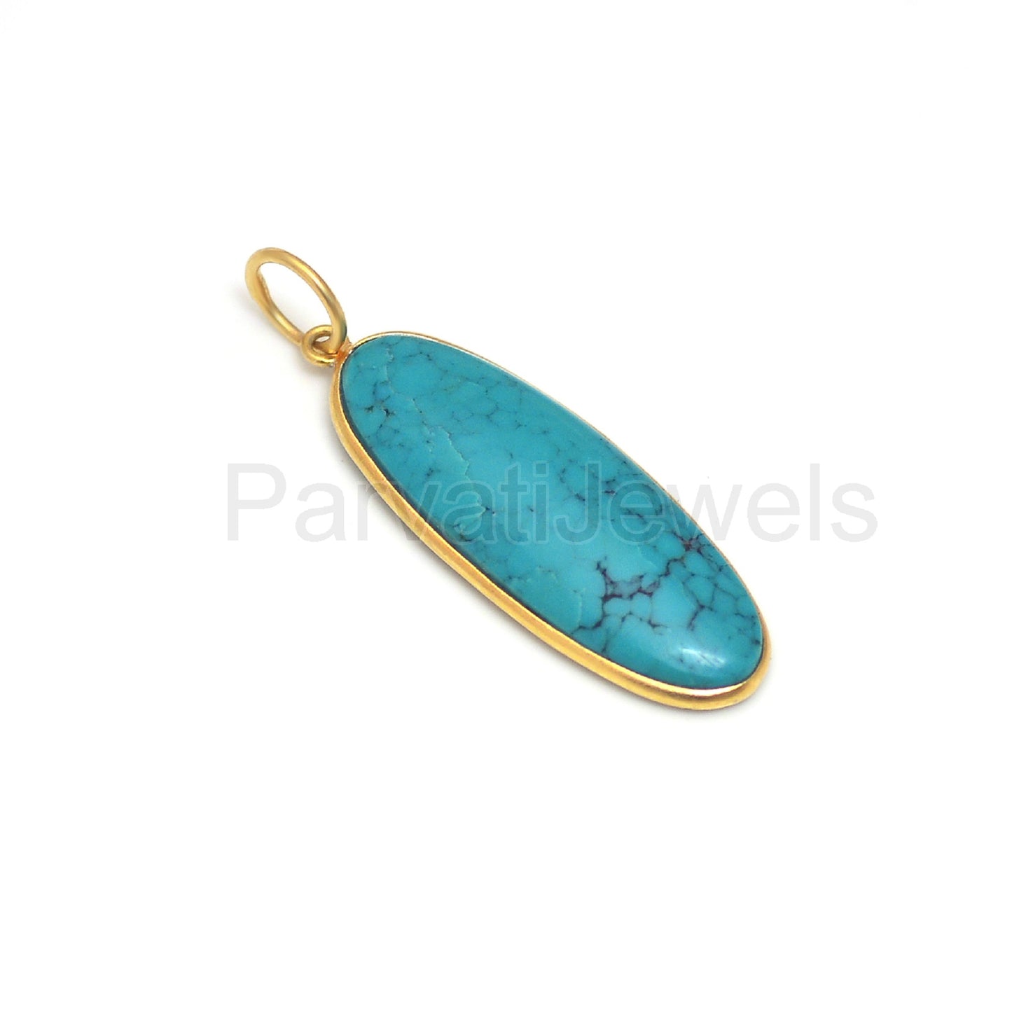Natural Tibetan Turquoise Charm, Solid 18K gold charm, Handmade Gold Charm, Turquoise Charm, Minimalist Pendant, Tibetan Turquoise Charm,