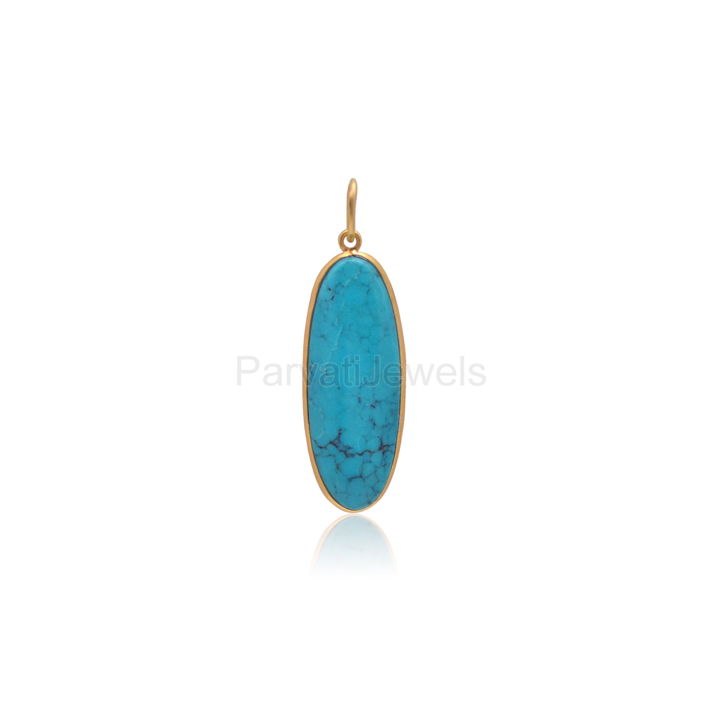 Natural Tibetan Turquoise Charm, Solid 18K gold charm, Handmade Gold Charm, Turquoise Charm, Minimalist Pendant, Tibetan Turquoise Charm,