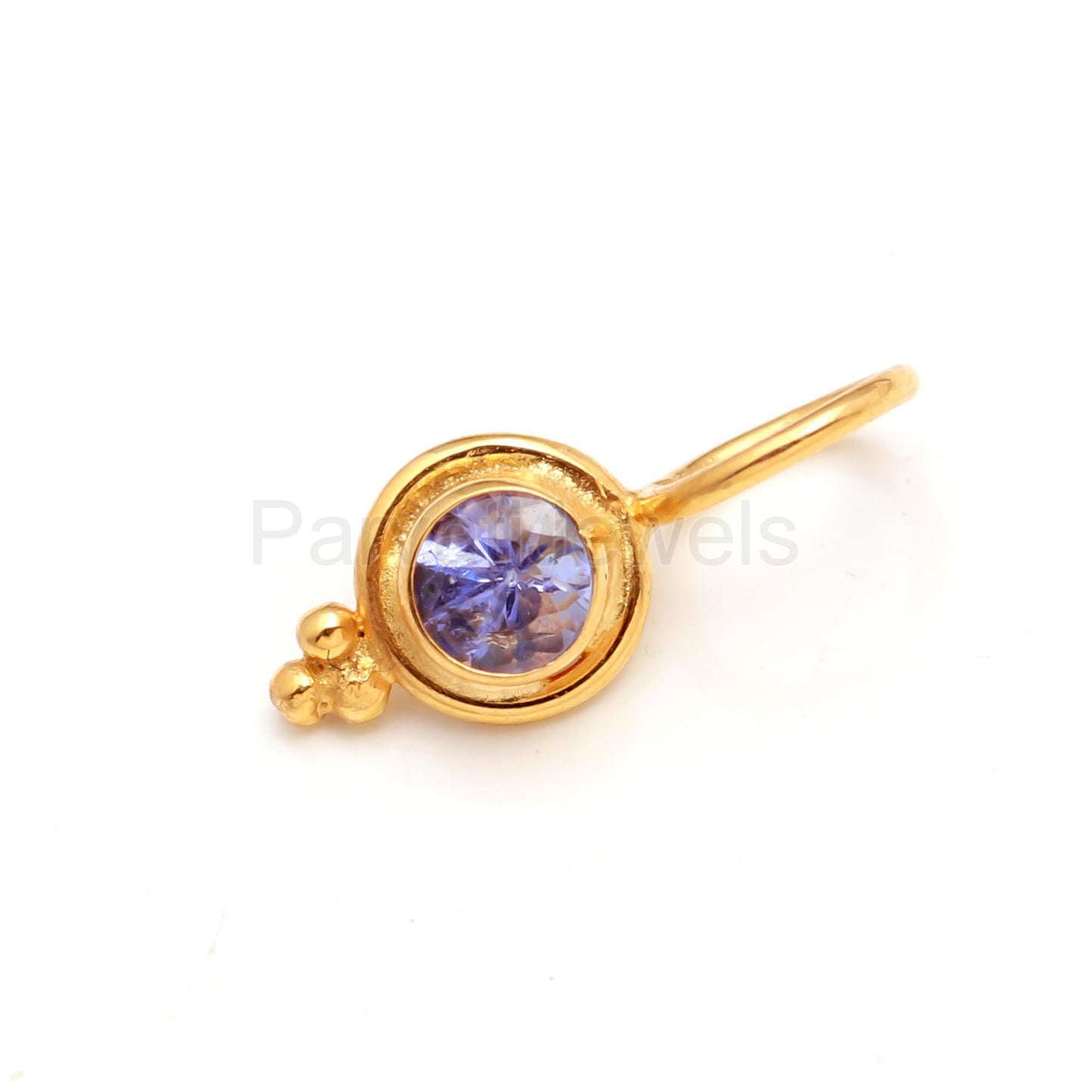 Natural Tanzanite Charm, Solid 18k Gold Charm, Handmade Gold Charm, December Birthstone Charm, Tanzanite Dainty Charm, Minimalist Pendant