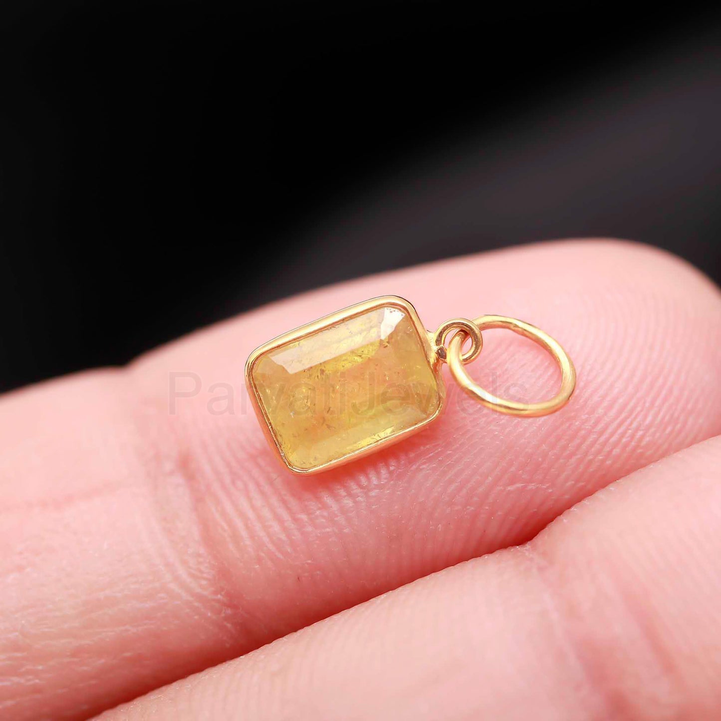 Natural Sapphire Charm, Solid 18k Gold Charm, Gold Charms, Sapphire Charm Pendant, Gold Charm Pendant, Handmade Charm Necklace, Gift For Mom