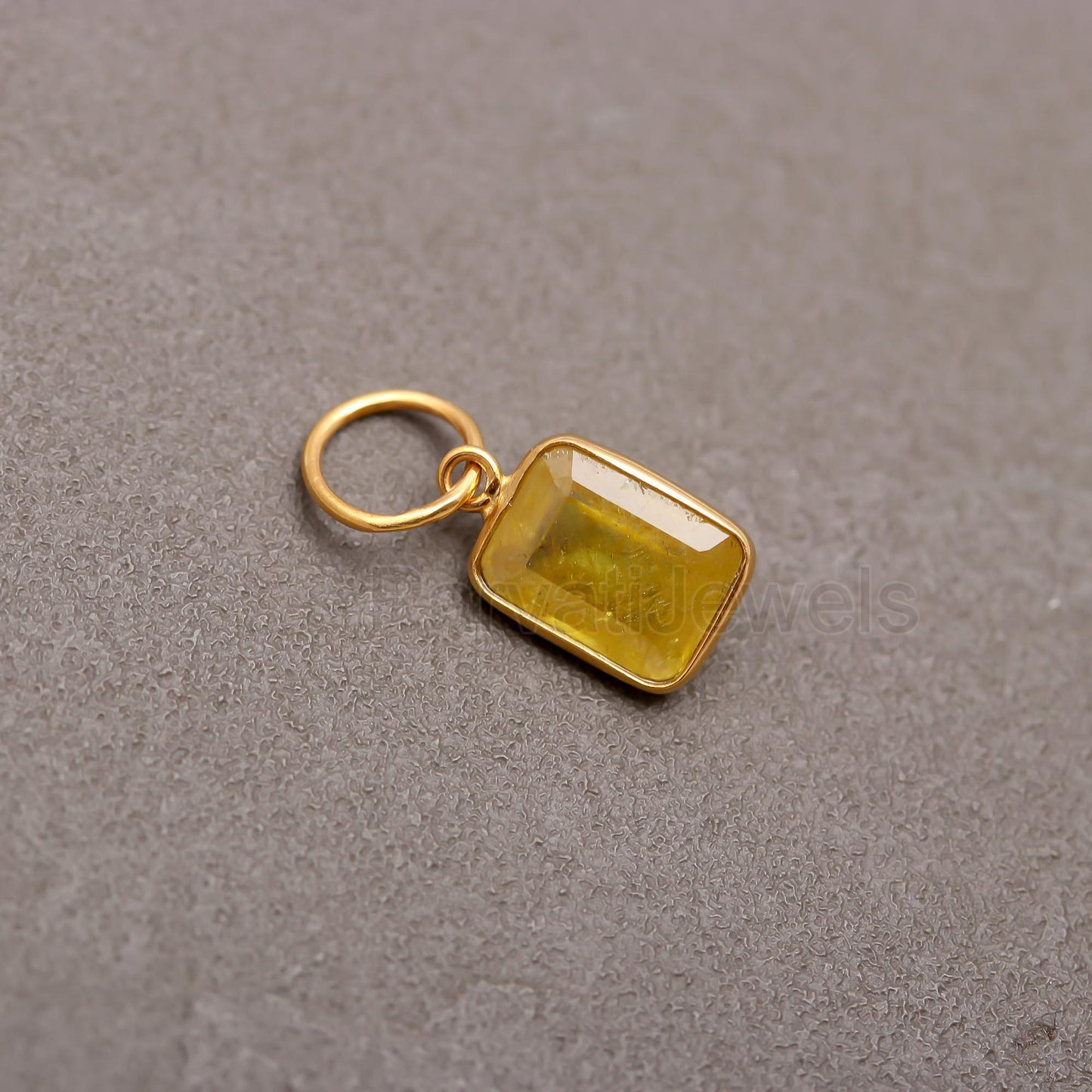 Natural Sapphire Charm, Solid 18k Gold Charm, Gold Charms, Sapphire Charm Pendant, Gold Charm Pendant, Handmade Charm Necklace, Gift For Mom