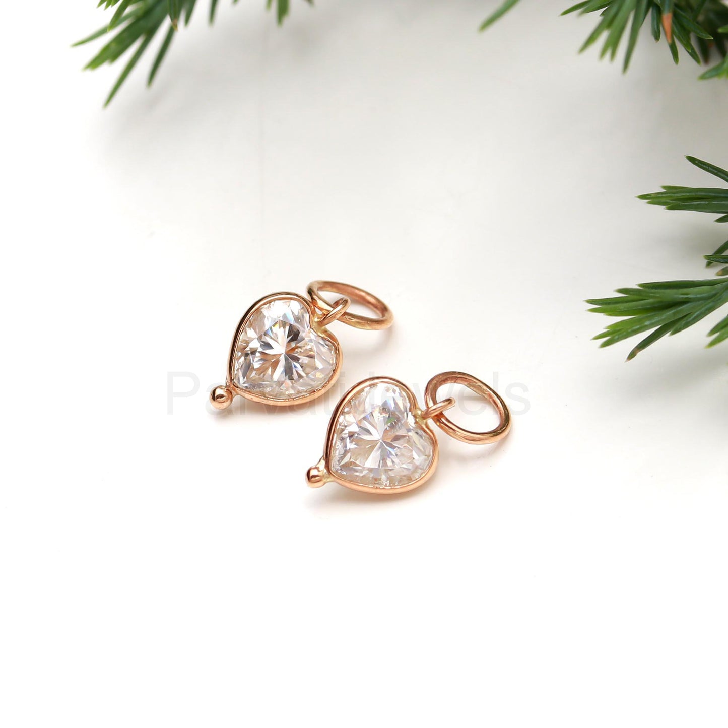 Natural Moissanite Gemstone Solid 18k Gold Earrings, Gold Earring, Moissanite Hoop Earrings, Handmade Gold Hoop Earrings