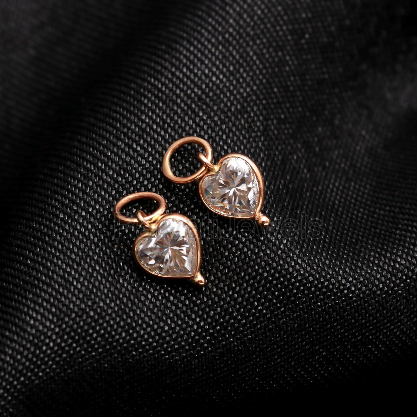 Natural Moissanite Gemstone Solid 18k Gold Earrings, Gold Earring, Moissanite Hoop Earrings, Handmade Gold Hoop Earrings
