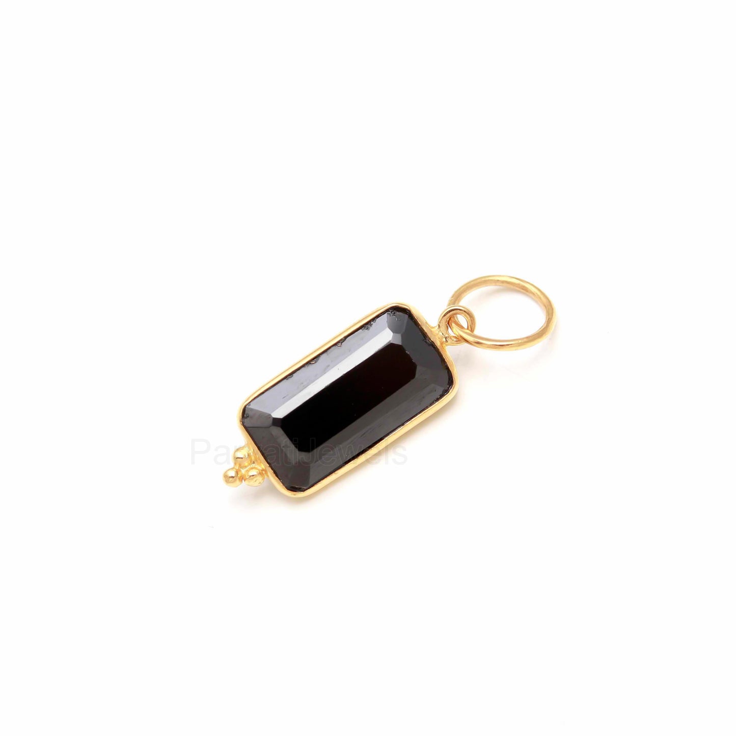 AA Black Spinal Charm, 18k Solid Gold Charm, Black Spinal Charm, Gold Charm, Charm Pendant, Gold Necklace, Handmade Gold Charm Pendant