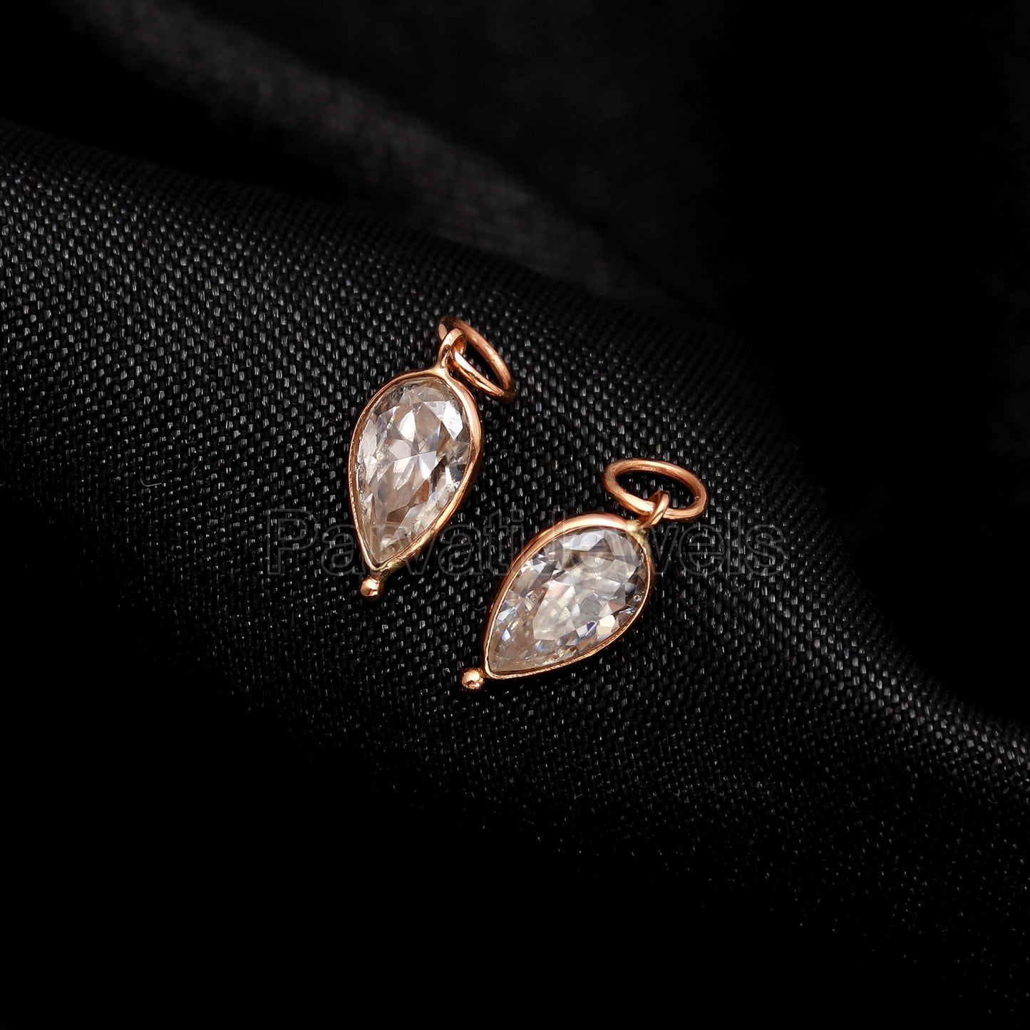 Natural Moissanite Gemstone Solid 18k Gold Earrings, Gold Earrings, Moissanite Hoop Earrings, Handmade Hoop Earrings, Partywear Earrings