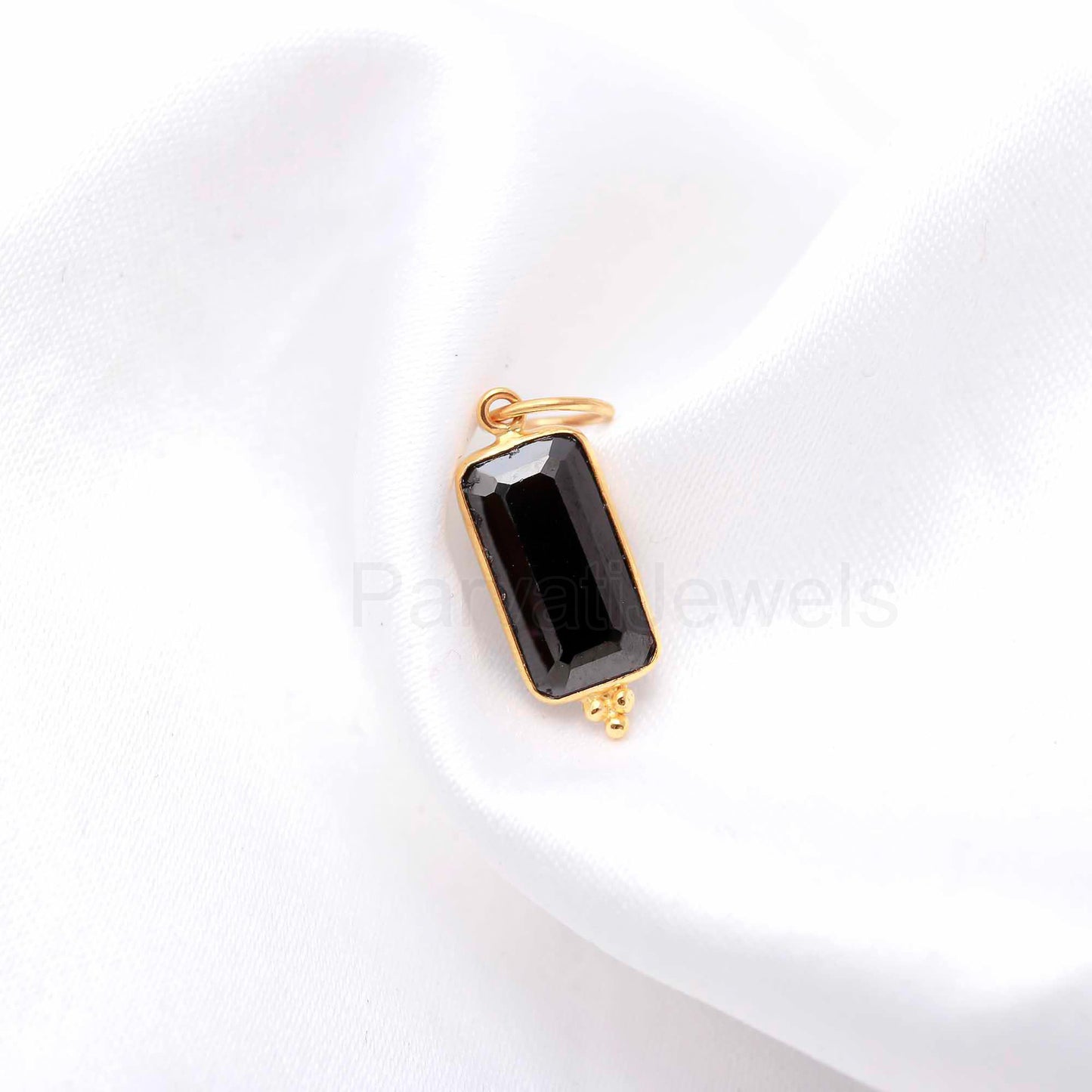 AA Black Spinal Charm, 18k Solid Gold Charm, Black Spinal Charm, Gold Charm, Charm Pendant, Gold Necklace, Handmade Gold Charm Pendant