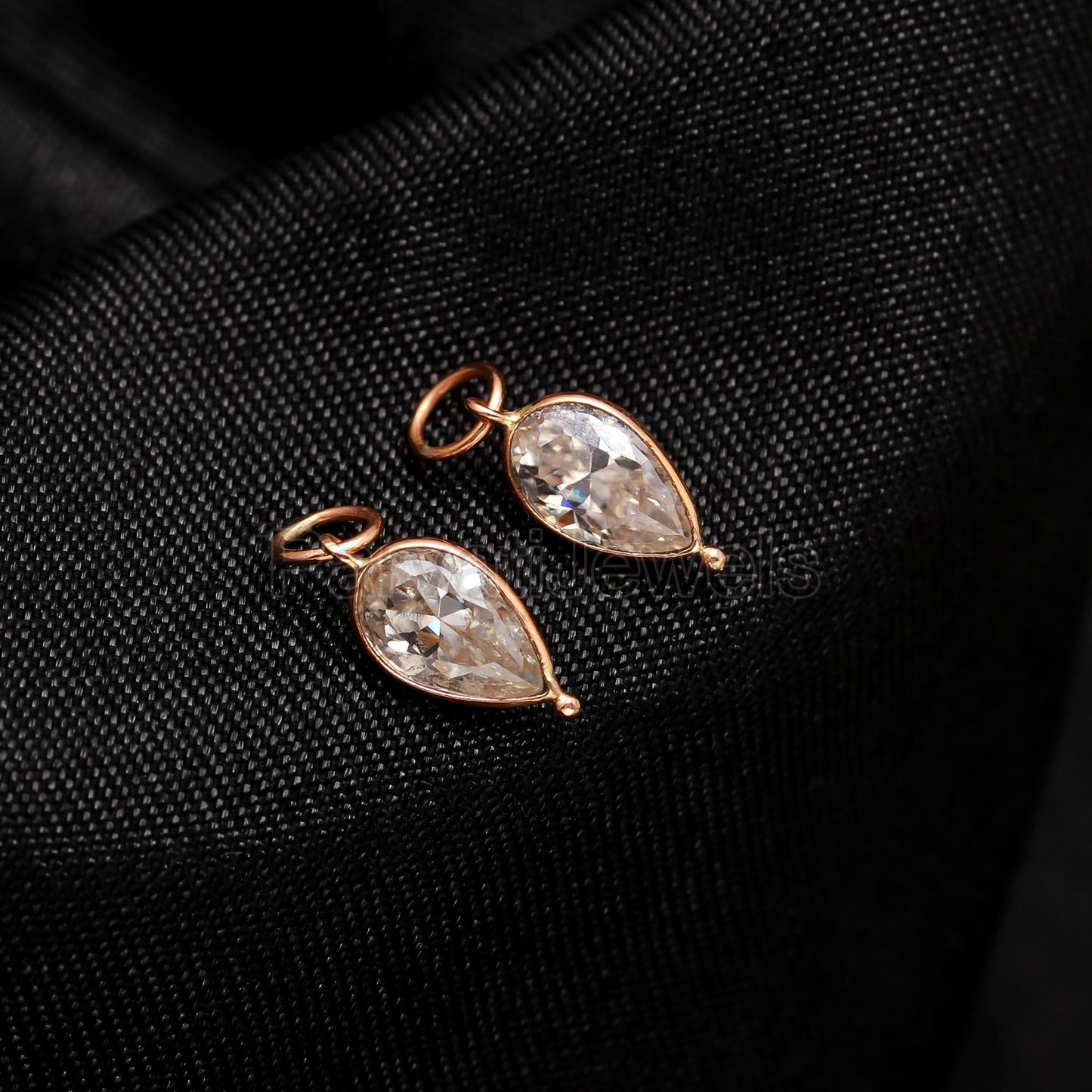 Natural Moissanite Gemstone Solid 18k Gold Earrings, Gold Earrings, Moissanite Hoop Earrings, Handmade Hoop Earrings, Partywear Earrings