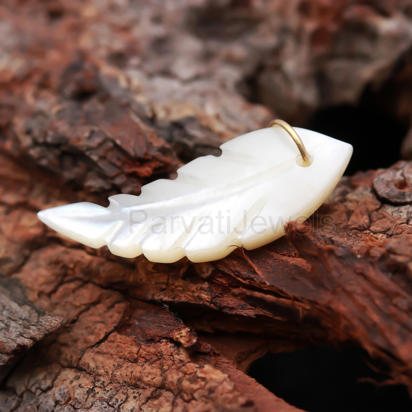 Natural Mother of Pearl Charm, 18k Solid Gold Charm, Mother of Pearl Wing Charm, Pearl Charm Necklace, Charm Pendant, Handmade Gold Charm