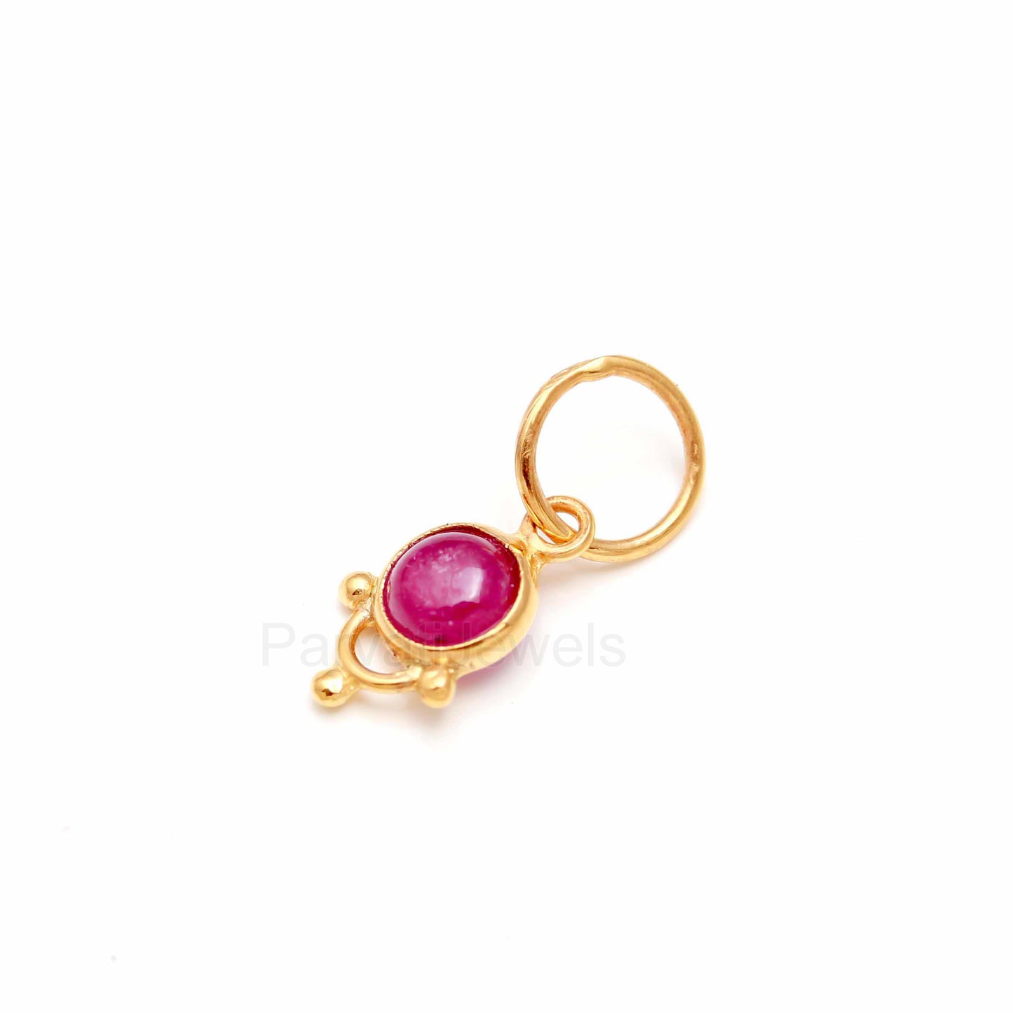 Natural Ruby Charm, 18k Solid Gold Charm, Handmade Gold Charm, July Birthstone Charm, Charm Pendant, Ruby Charm Pendant, Charms Necklace