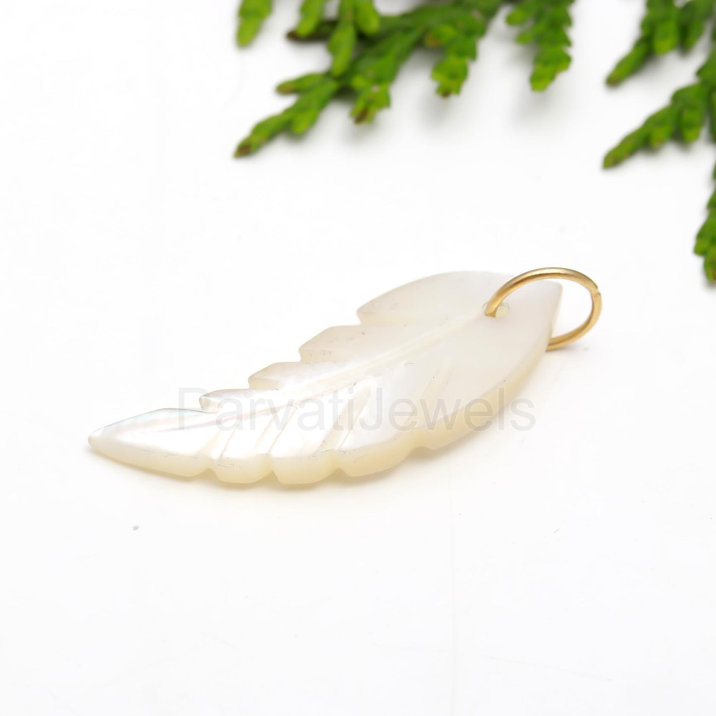 Natural Mother of Pearl Charm, 18k Solid Gold Charm, Mother of Pearl Wing Charm, Pearl Charm Necklace, Charm Pendant, Handmade Gold Charm