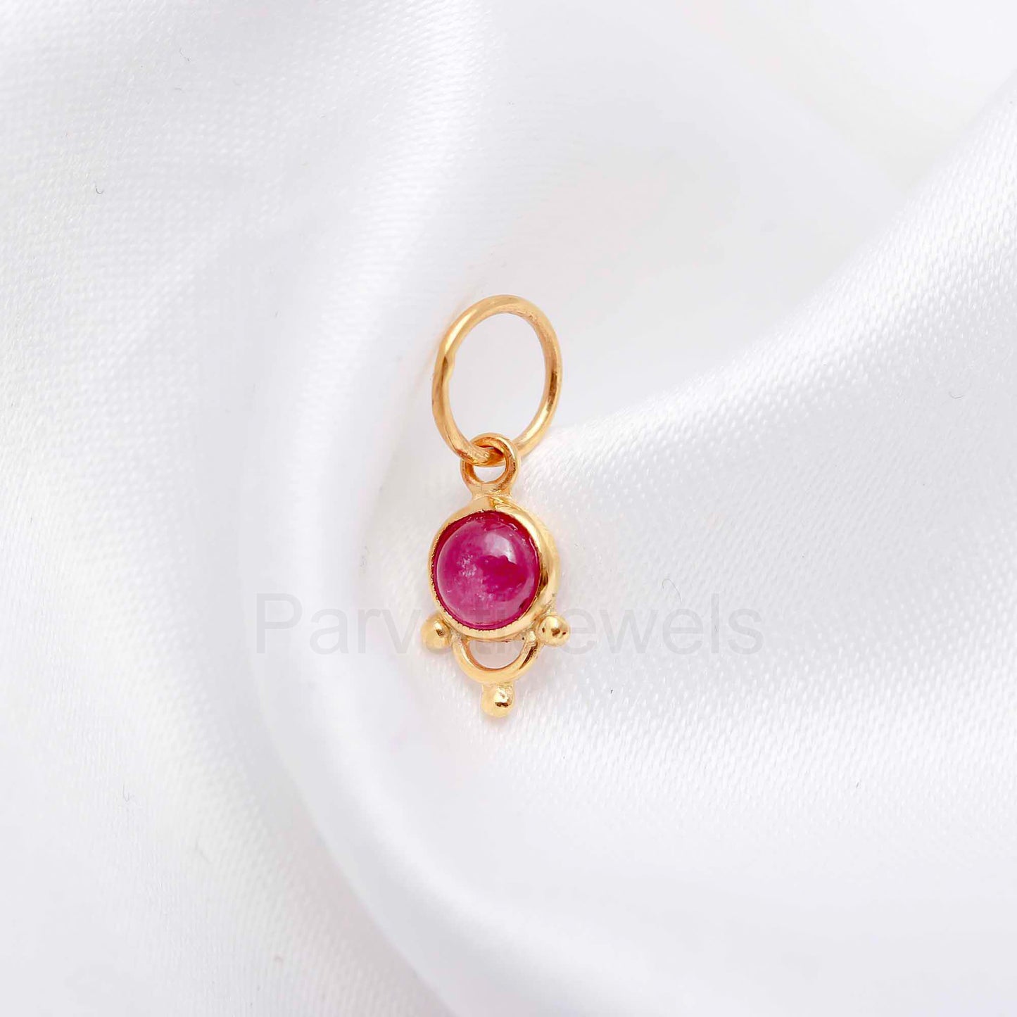 Natural Ruby Charm, 18k Solid Gold Charm, Handmade Gold Charm, July Birthstone Charm, Charm Pendant, Ruby Charm Pendant, Charms Necklace