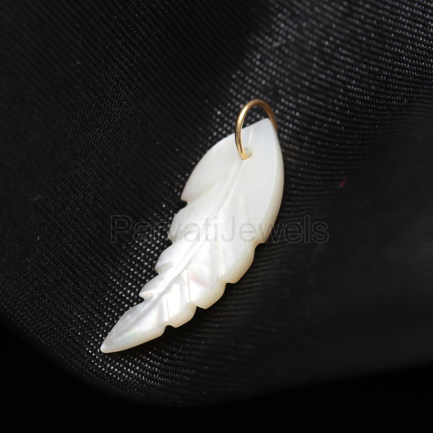 Natural Mother of Pearl Charm, 18k Solid Gold Charm, Mother of Pearl Wing Charm, Pearl Charm Necklace, Charm Pendant, Handmade Gold Charm