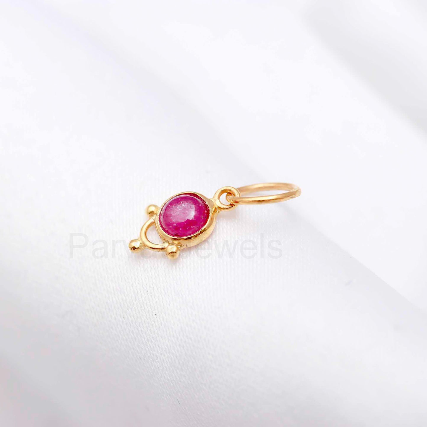Natural Ruby Charm, 18k Solid Gold Charm, Handmade Gold Charm, July Birthstone Charm, Charm Pendant, Ruby Charm Pendant, Charms Necklace