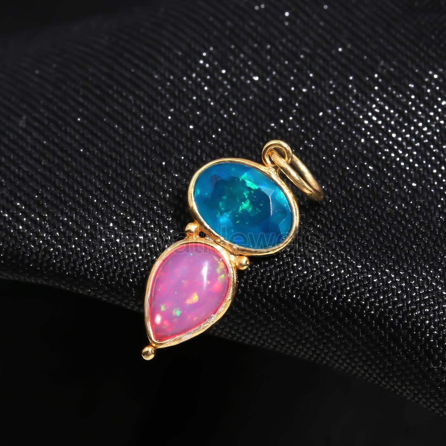 Natural Ethiopian Opal Charm, 18k Solid Gold Charm, Opal Charm, Gold Charm, Opal Pendant, Charm Pendant, Handmade Gold Charm, Gold Charms