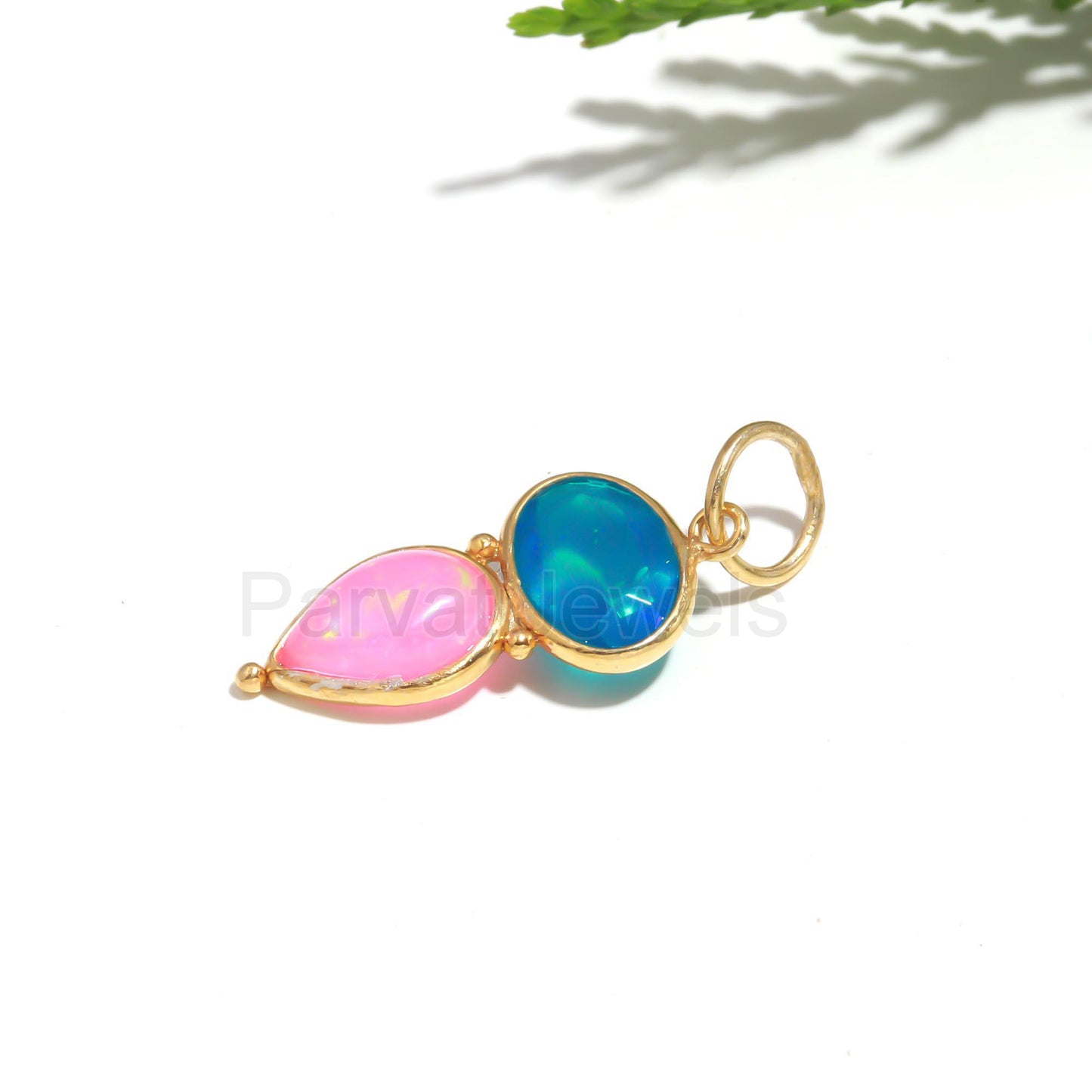 Natural Ethiopian Opal Charm, 18k Solid Gold Charm, Opal Charm, Gold Charm, Opal Pendant, Charm Pendant, Handmade Gold Charm, Gold Charms