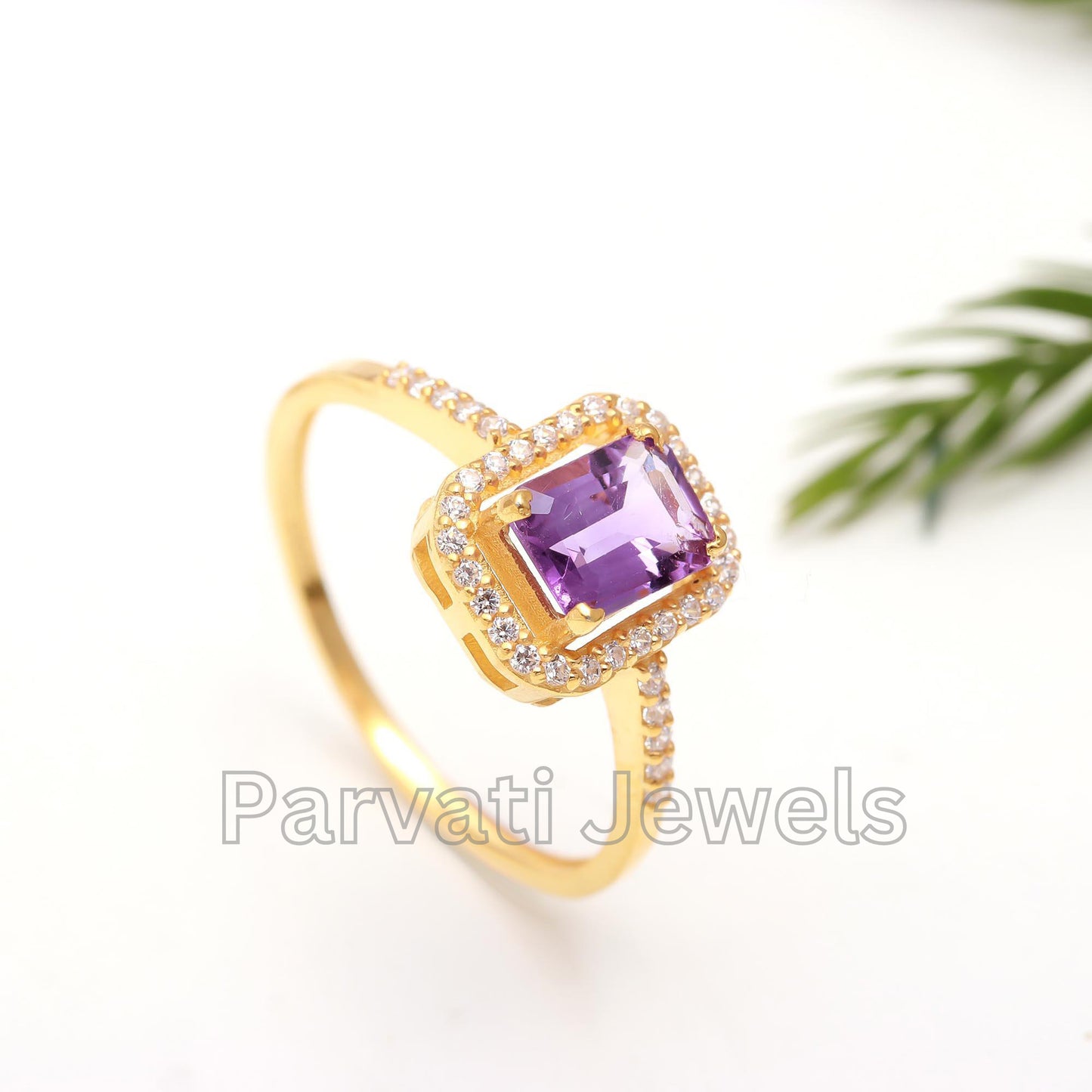 Elegant Amethyst and Diamond 14k Solid Gold Ring, Diamond Ring, Gold Jewelry, Solid Gold Ring, Handmade Ring, Gold Ring, Gift For Her, 14k