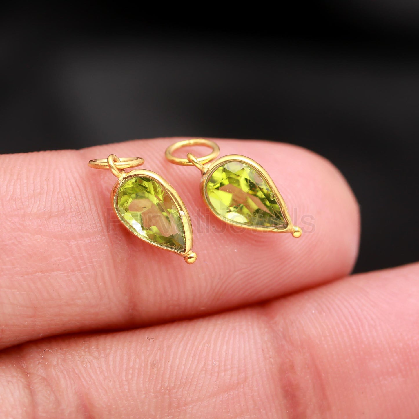 Natural Peridot Gemstone Solid 18k Gold Earrings, Gold Earrings, AA Peridot Hoop Earrings, Handmade Hoop Earrings, Partywear Gift Earrings