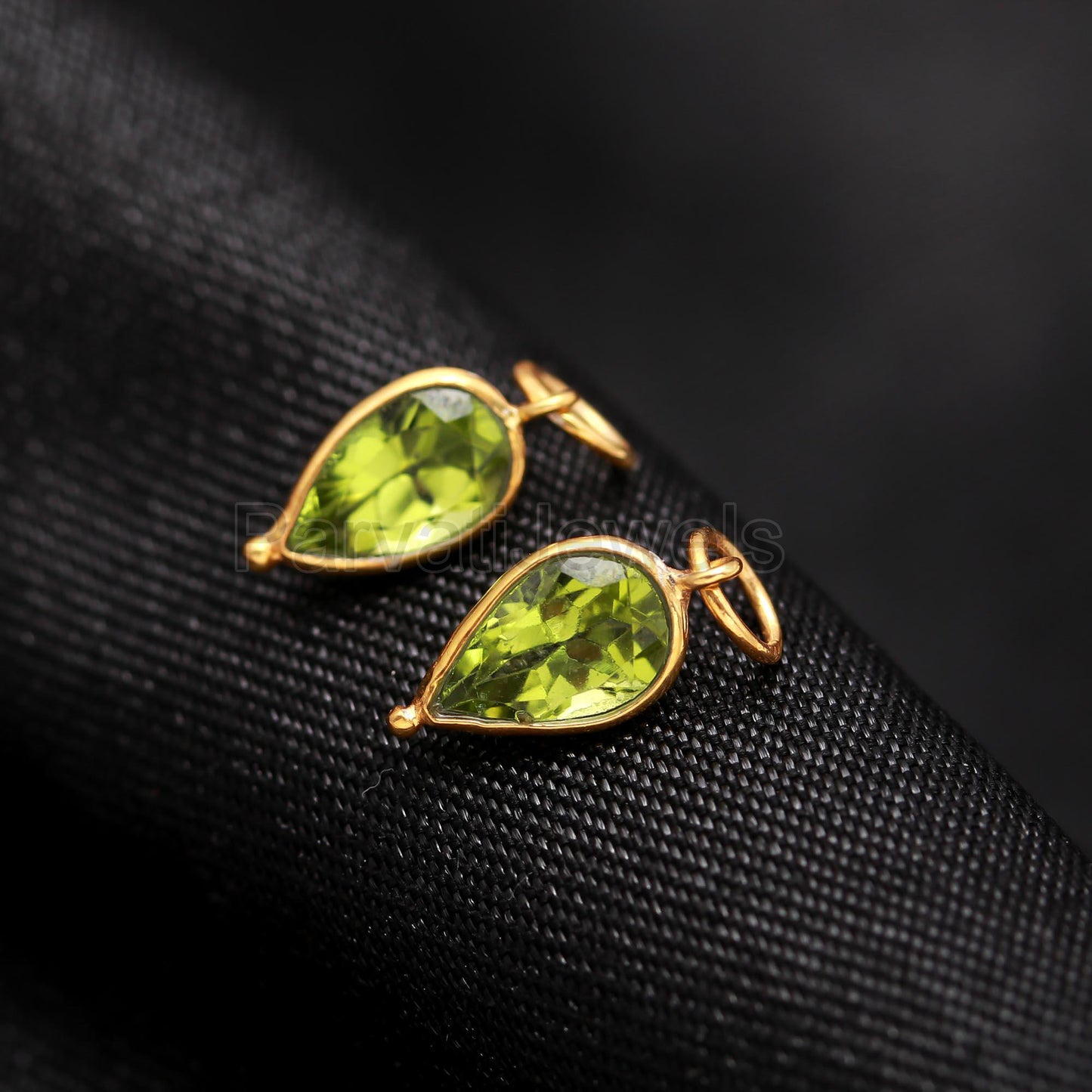 Natural Peridot Gemstone Solid 18k Gold Earrings, Gold Earrings, AA Peridot Hoop Earrings, Handmade Hoop Earrings, Partywear Gift Earrings