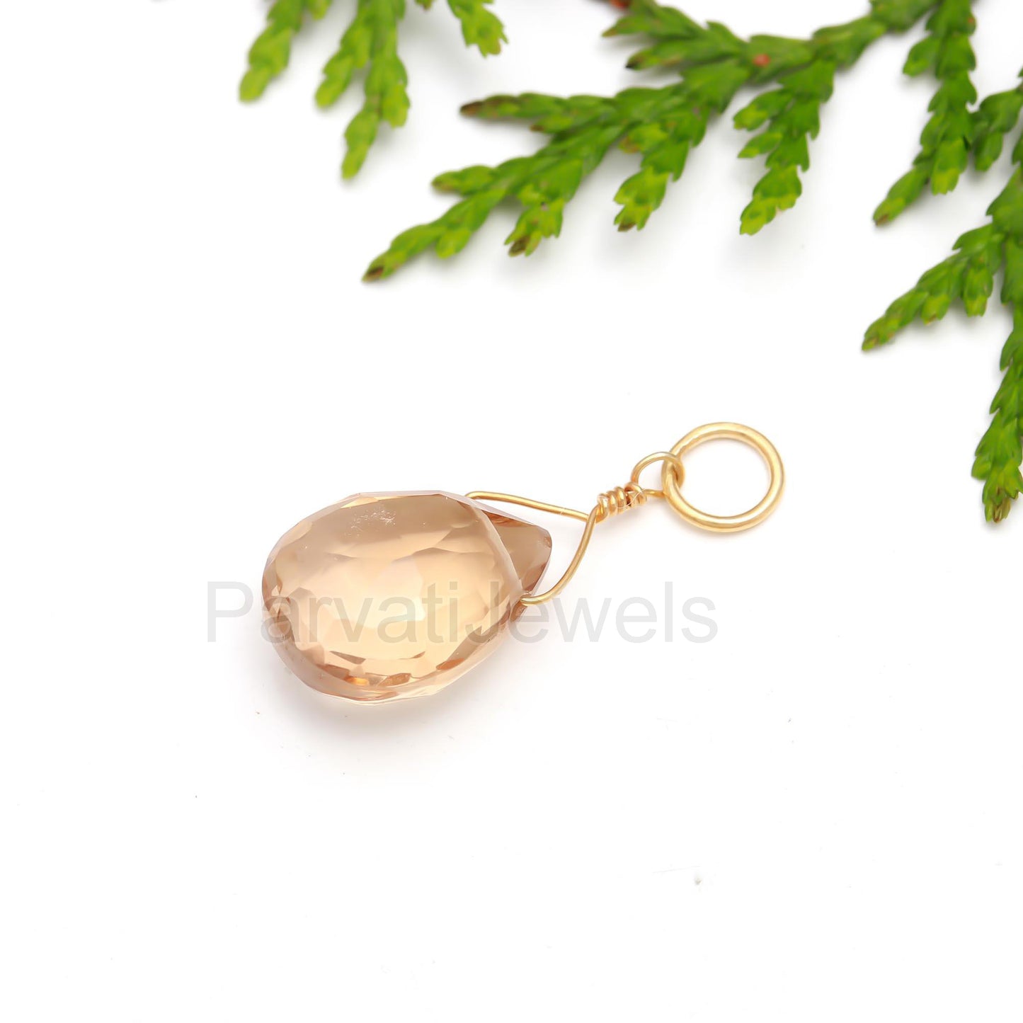Natural Bear Quartz Charm, 18k Solid Gold Charm, Gold Charm, Bear Quartz Charm, Gold Charm Pendant, Charm Necklace, Handmade Gold Charm, Gift For Her Charm, Gift For Mom Charm, Gift For Christmas Charm, Gift For Him Charm,