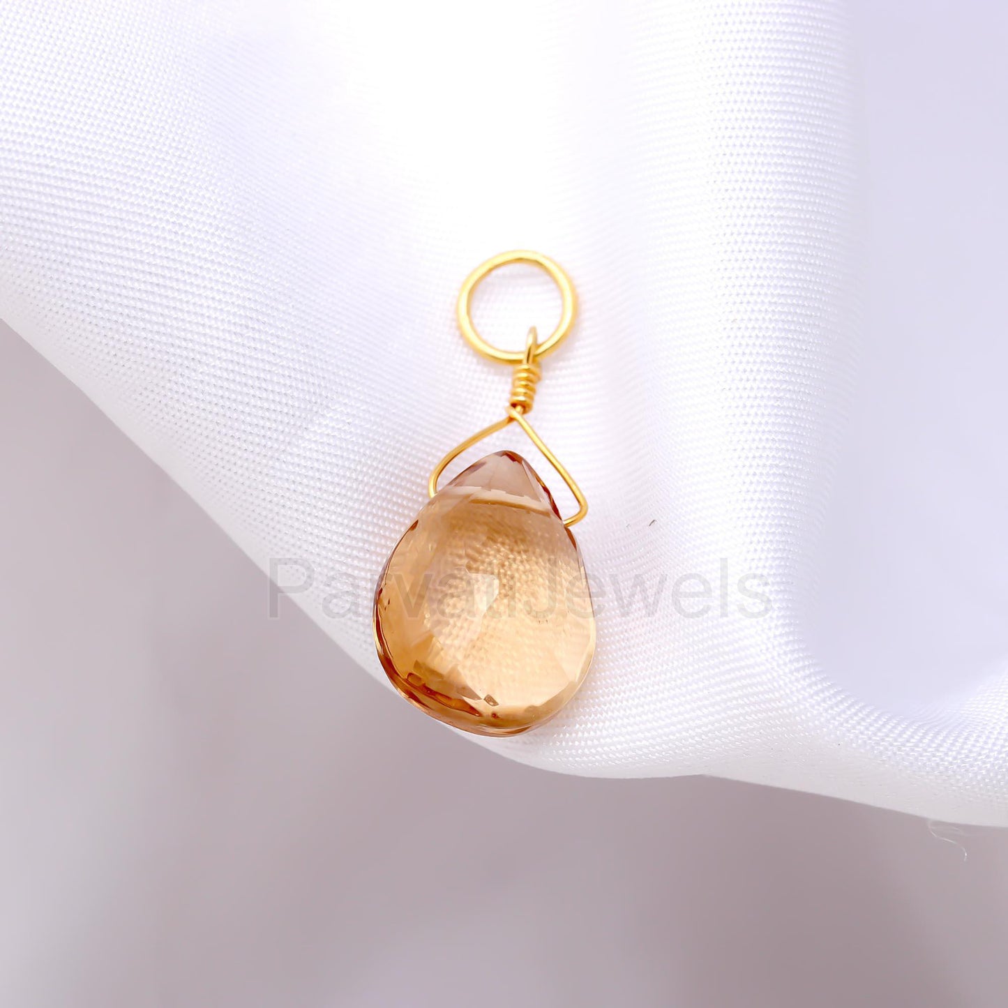 Natural Bear Quartz Charm, 18k Solid Gold Charm, Gold Charm, Bear Quartz Charm, Gold Charm Pendant, Charm Necklace, Handmade Gold Charm, Gift For Her Charm, Gift For Mom Charm, Gift For Christmas Charm, Gift For Him Charm,
