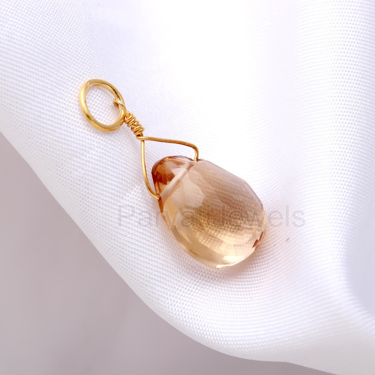 Natural Bear Quartz Charm, 18k Solid Gold Charm, Gold Charm, Bear Quartz Charm, Gold Charm Pendant, Charm Necklace, Handmade Gold Charm, Gift For Her Charm, Gift For Mom Charm, Gift For Christmas Charm, Gift For Him Charm,