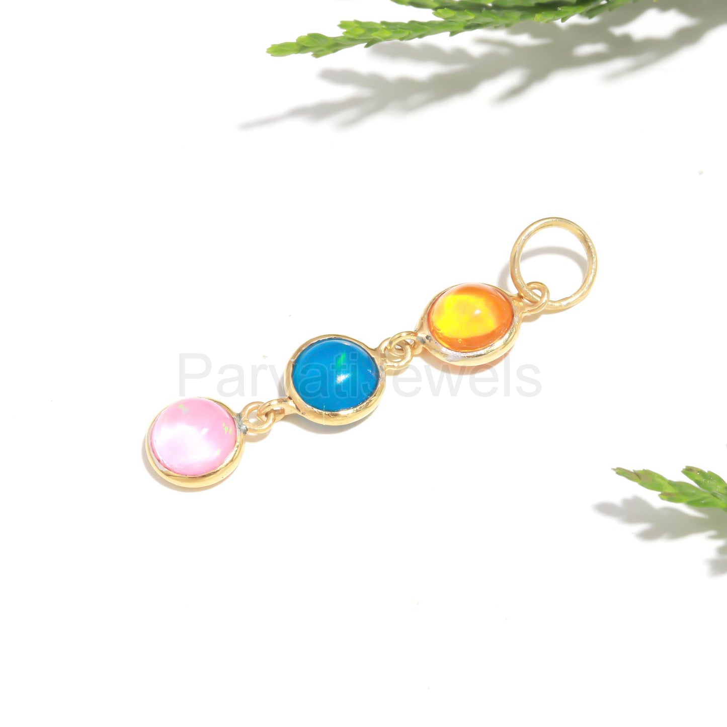 Natural Ethiopian Opal Charm, 18k Solid Gold Charm, Opal Charm, Gold Charm, Opal Pendant, Charm Pendant, Handmade Gold Charm, Gold Charms