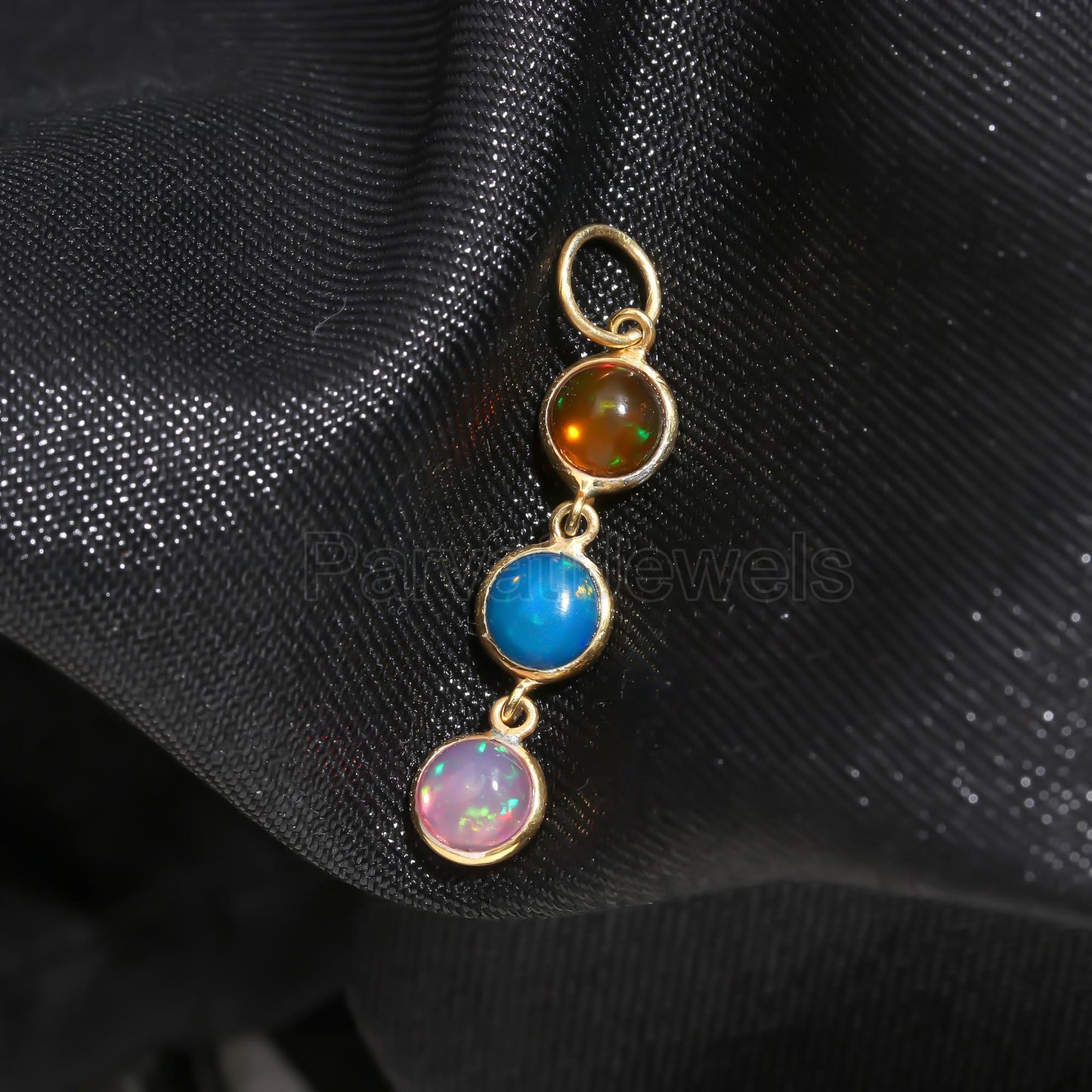 Natural Ethiopian Opal Charm, 18k Solid Gold Charm, Opal Charm, Gold Charm, Opal Pendant, Charm Pendant, Handmade Gold Charm, Gold Charms