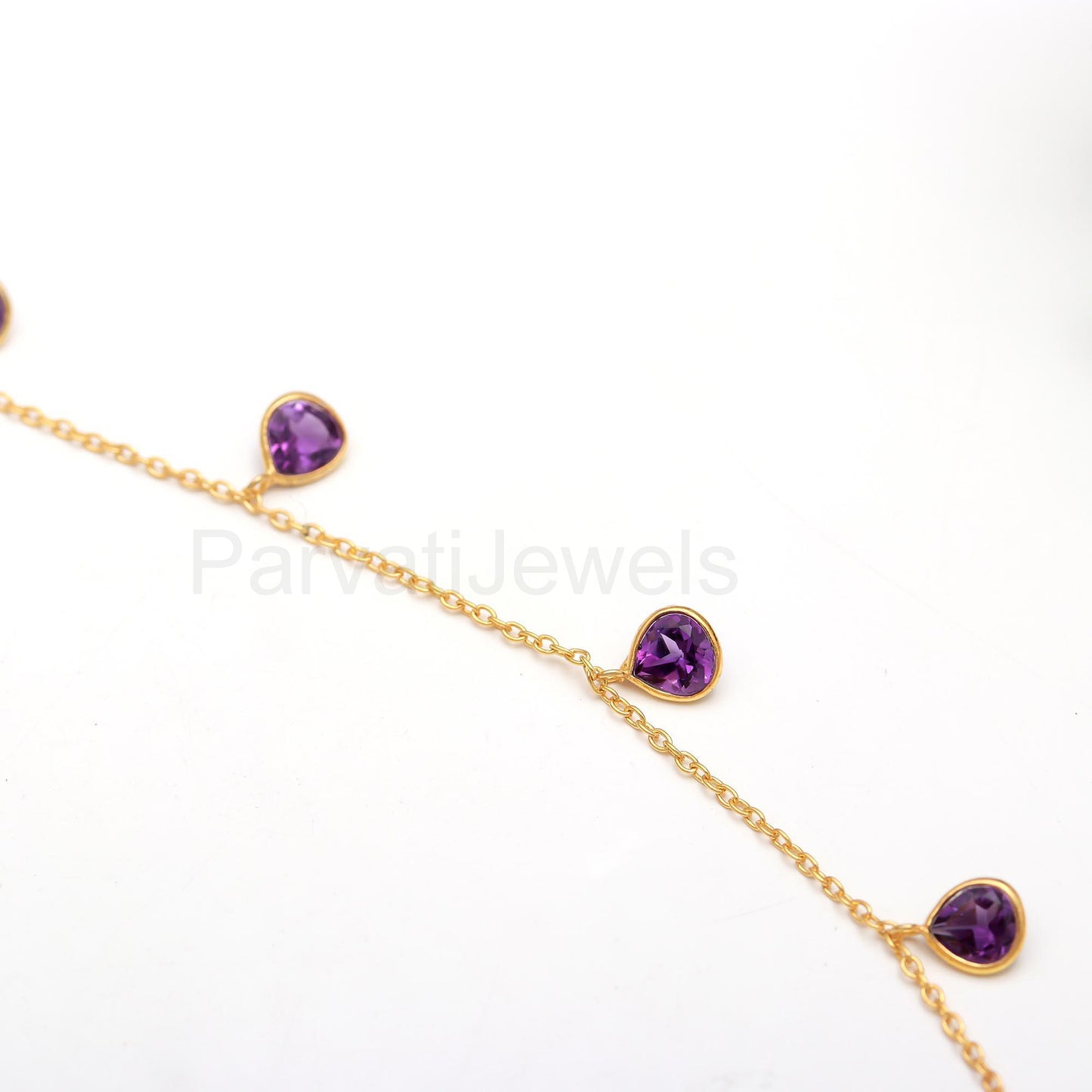 Natural Amethyst Necklace, 14k Solid Gold Necklace, Amethyst Heart Gold Necklace, Gold Necklace, Partywear Necklace, Women Gold Necklace