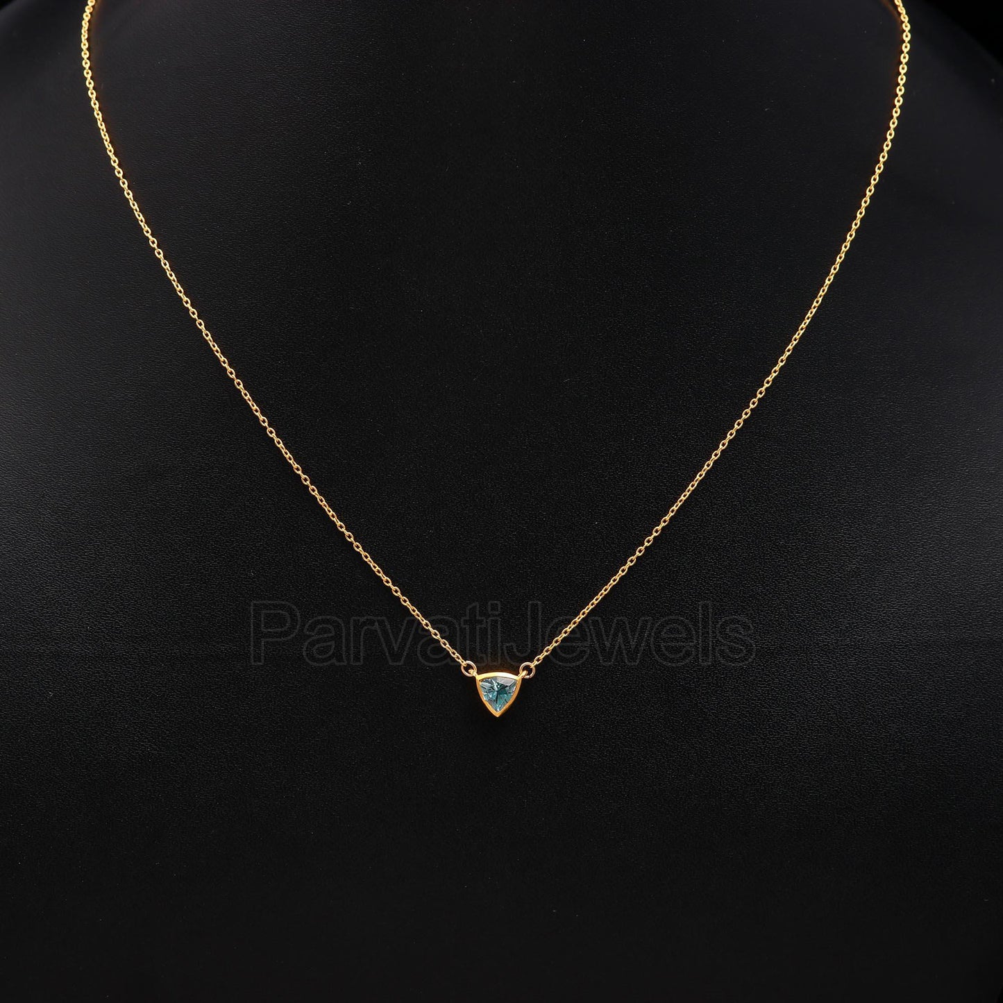 Natural Blue Topaz Necklace, 18k Solid Gold Necklace, Topaz Necklace, Handmade Gold Necklace, December Birthstone Necklace, Gold Necklace
