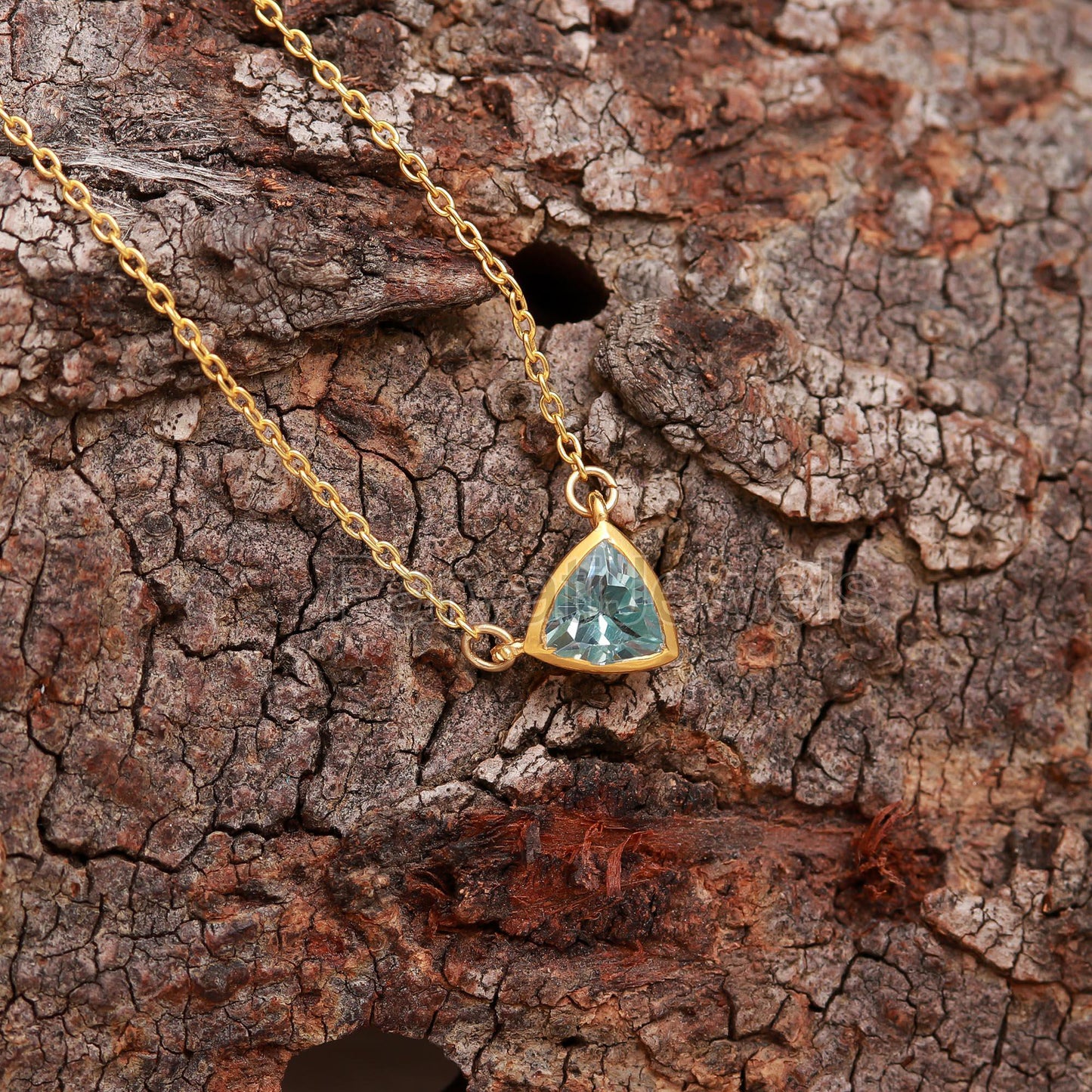 Natural Blue Topaz Necklace, 18k Solid Gold Necklace, Topaz Necklace, Handmade Gold Necklace, December Birthstone Necklace, Gold Necklace