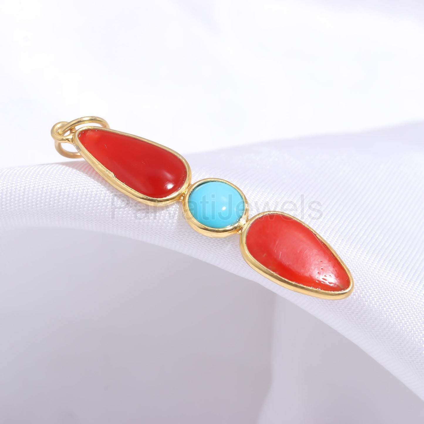 Natural Italian Coral With Sleeping Charm, 18k Solid Gold Charm, Coral Gold Charm, Charm Necklace, Handmade Gold Charm, Gold Charm Pendant