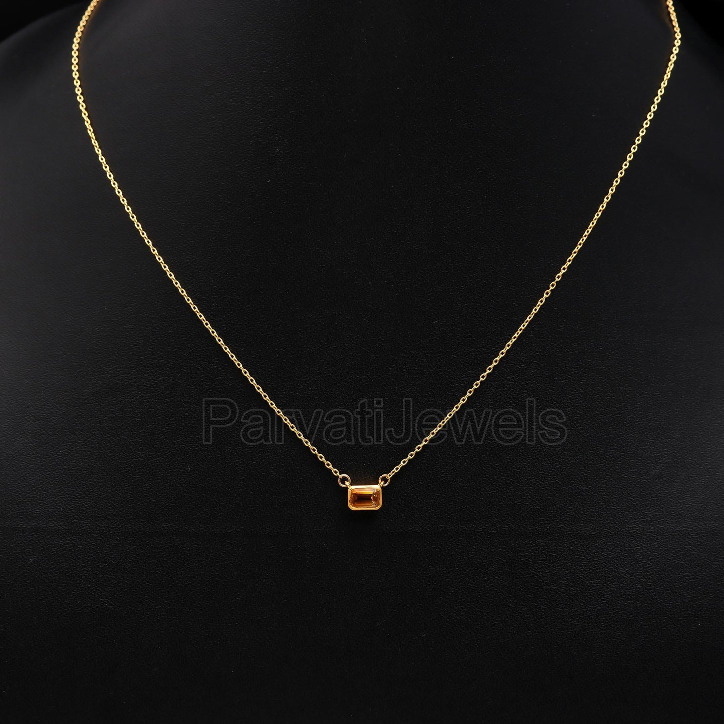 Natural Yellow Citrine 18k Solid Gold Charm, Citrine Pendant Necklace, Handmade Gold Necklace, Gold Necklace, November Birthstone Necklace