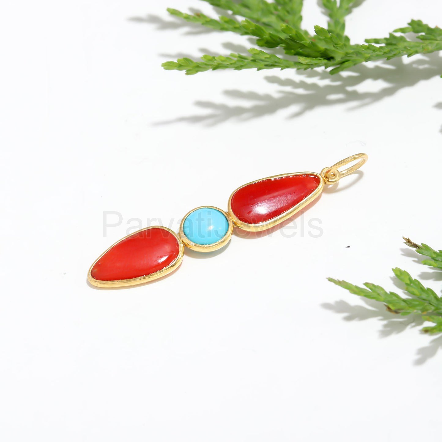 Natural Italian Coral With Sleeping Charm, 18k Solid Gold Charm, Coral Gold Charm, Charm Necklace, Handmade Gold Charm, Gold Charm Pendant