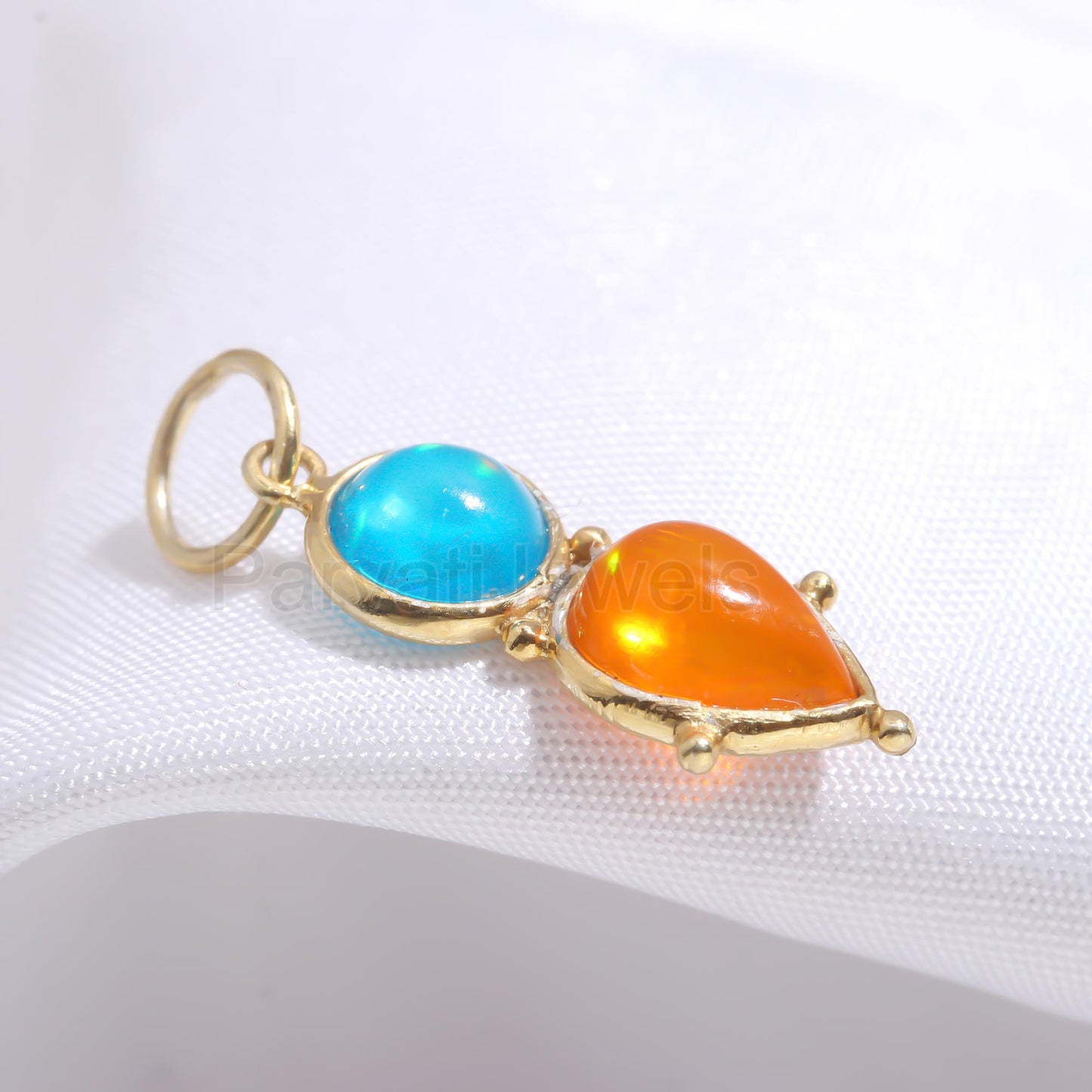Natural Ethiopian Opal Charm, 18k Solid Gold Charm, Opal Charm, Gold Charm, Opal Pendant, Charm Pendant, Handmade Gold Charm, Gold Charms
